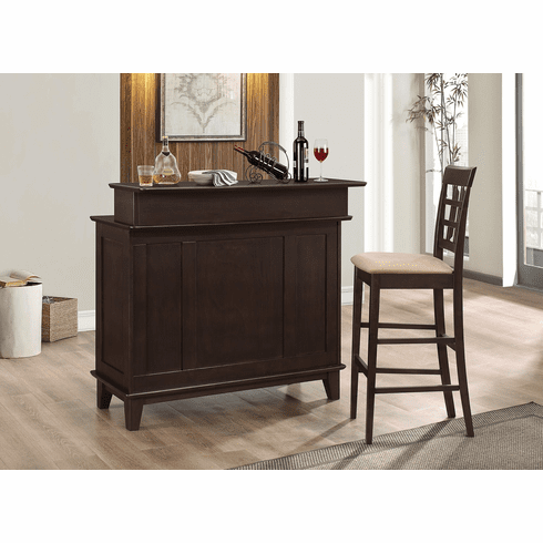 2-Door Bar Unit With Adjustable Shelves Cappuccino