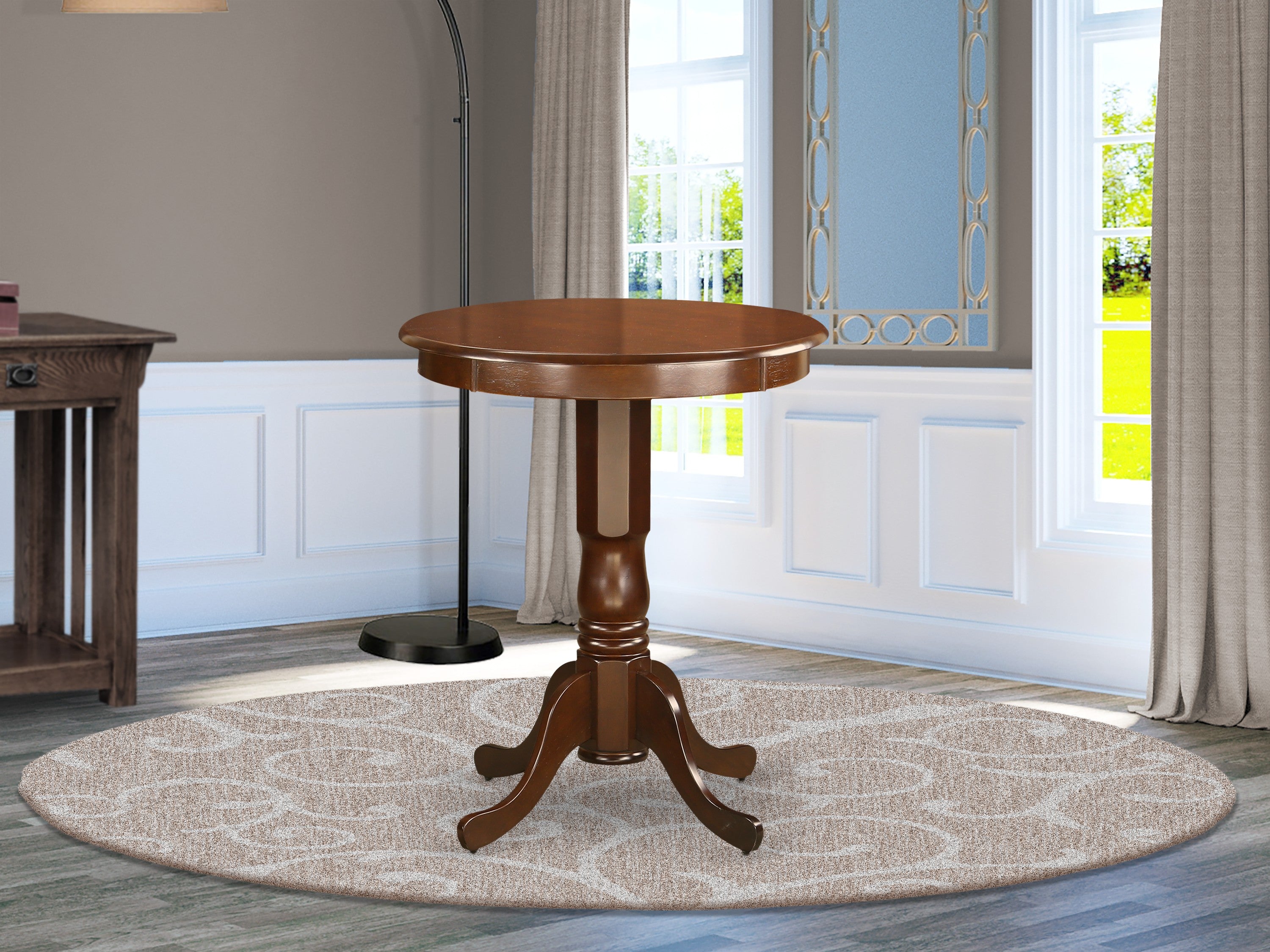 EDT-MAH-TP round counter height Table in mahogany