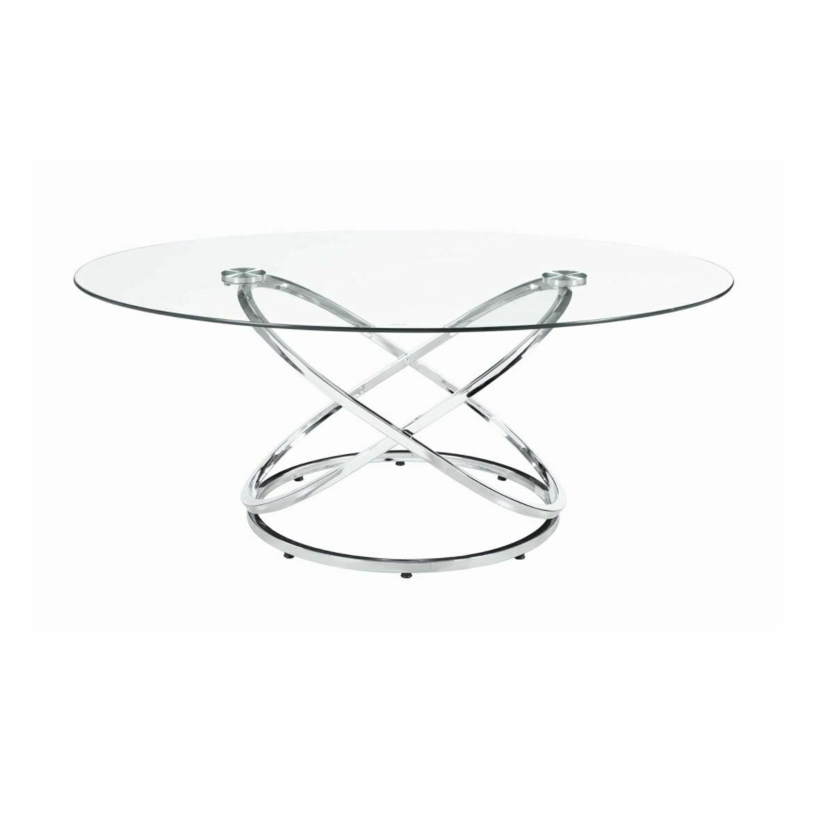 3-Piece Occasional Coffee And End Table Set In Chrome And Clear