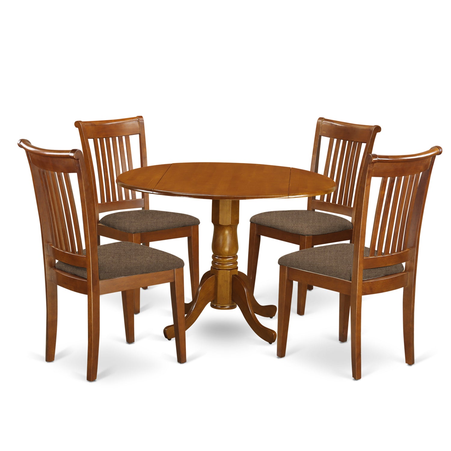 DLPO5-SBR-C 5 PC Kitchen Table set-small Kitchen Table-plus 4 dinette Chairs