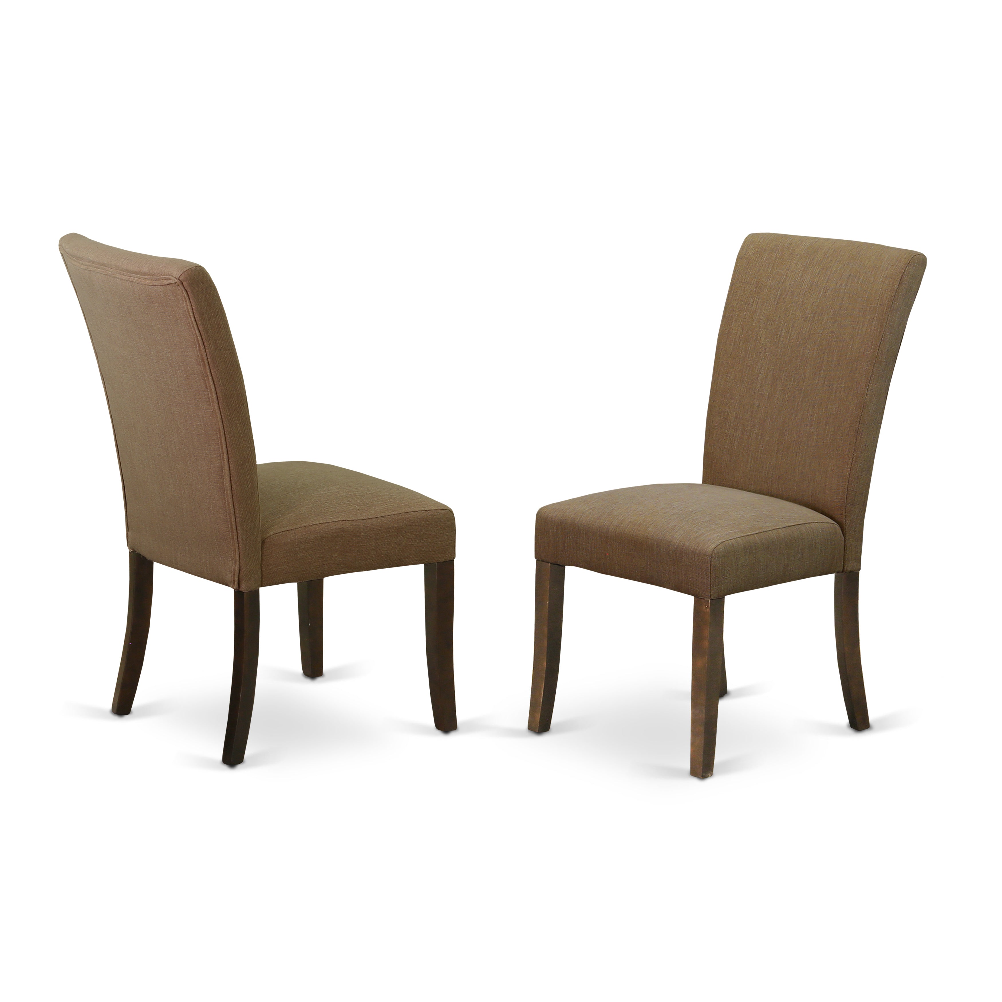 East West Furniture NDAL3-MAH-17 Dining Table Set 3 Pc - Two Dining Chairs and a Wooden Table - Mahogany Finish Wood - Light Sable Color Linen Fabric