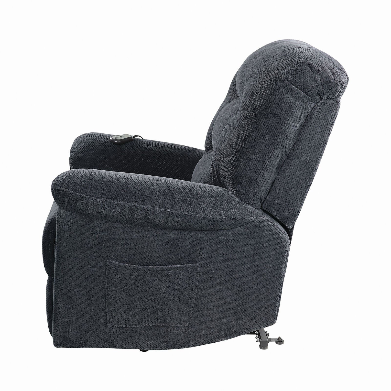 Coaster Power Lift Upholstered Chenille Recliner in Charcoal 600398