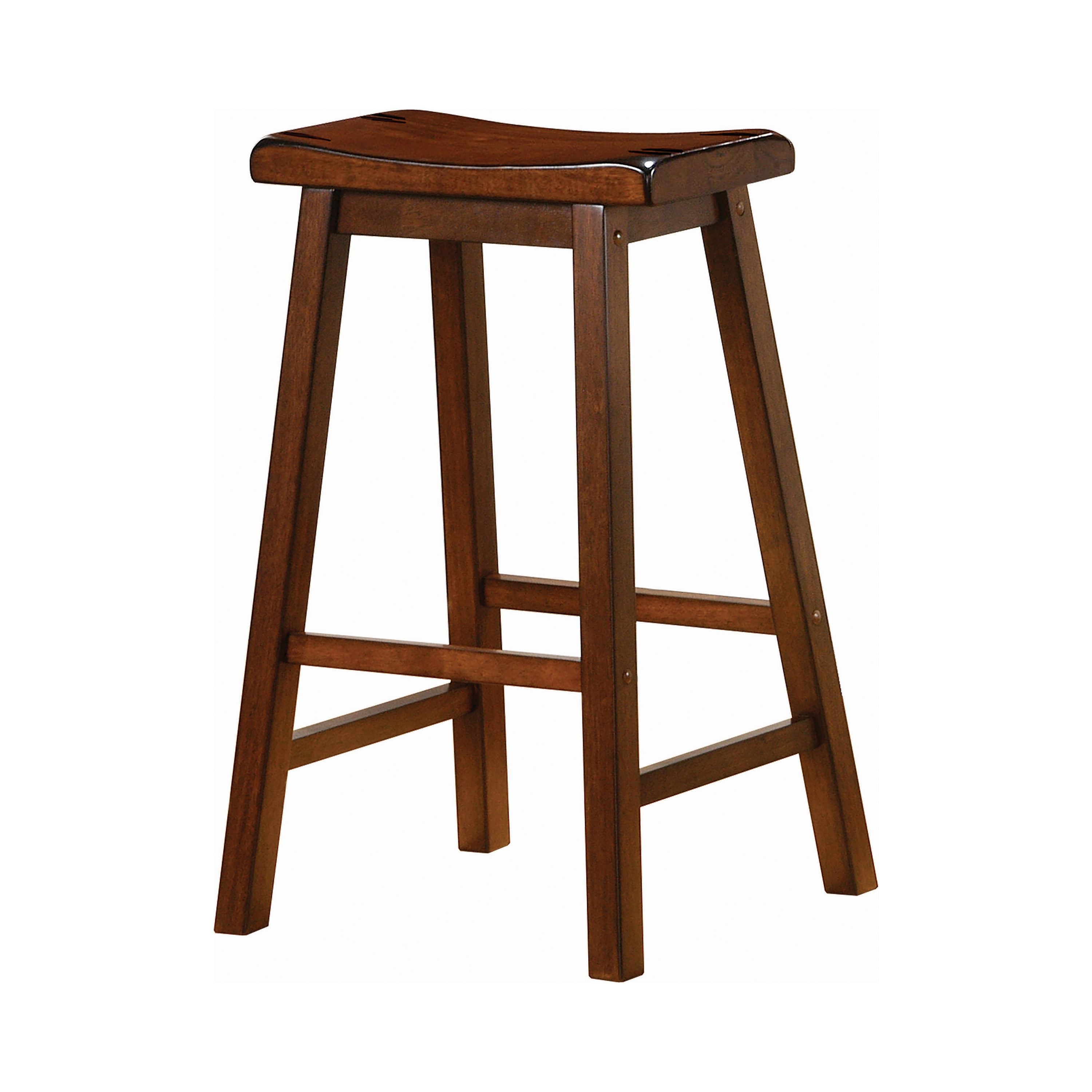 Coaster Saddle Seat Wooden Bar Stools Chestnut (Set of 2)