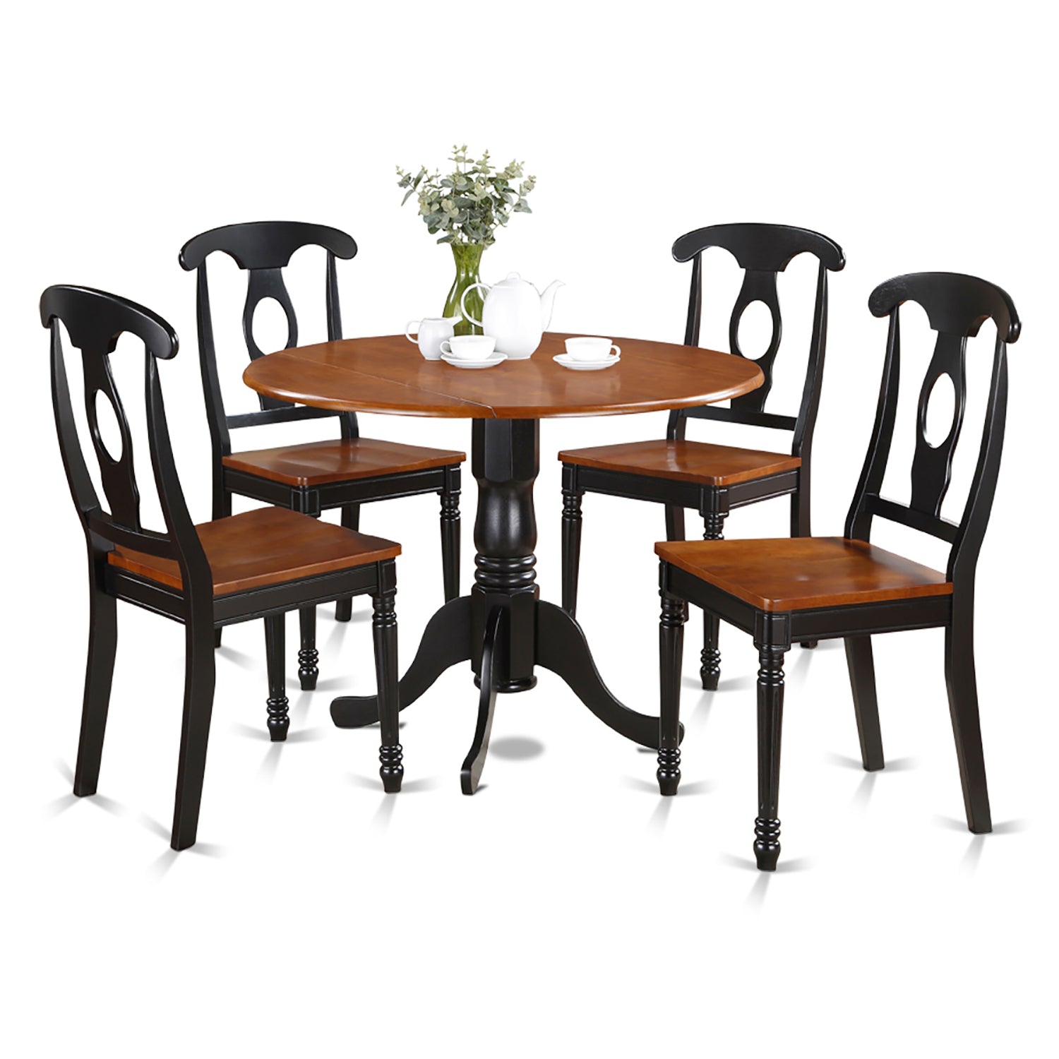 DLKE5-BCH-W 5 PC small Kitchen Table set-Table and 4 dinette Chairs