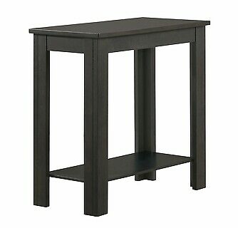 Modern Pierce Chairside Accent table With Shelf Charcoal Espresso And Black