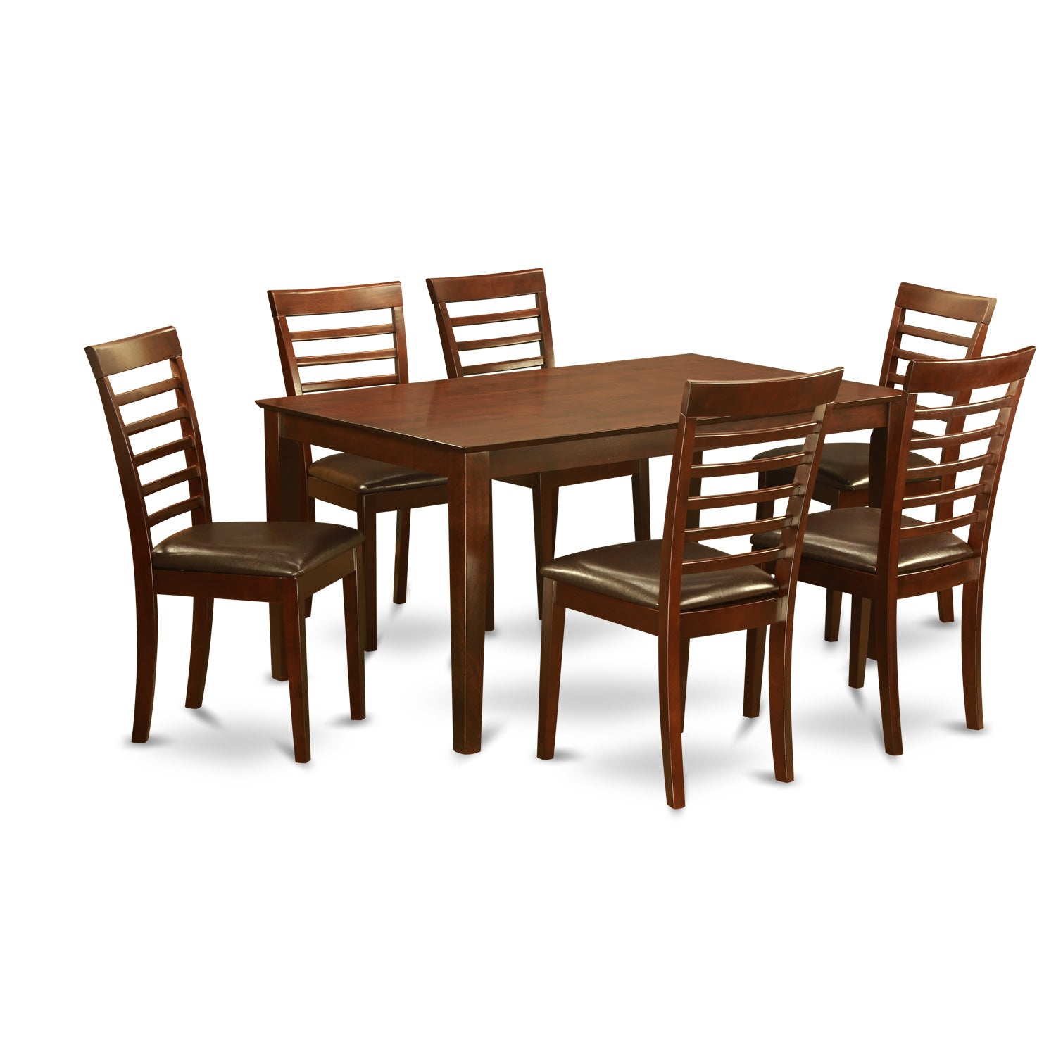 CAML7-MAH-LC 7 Pc Dining set- Dining Table and 6 Dining Chairs