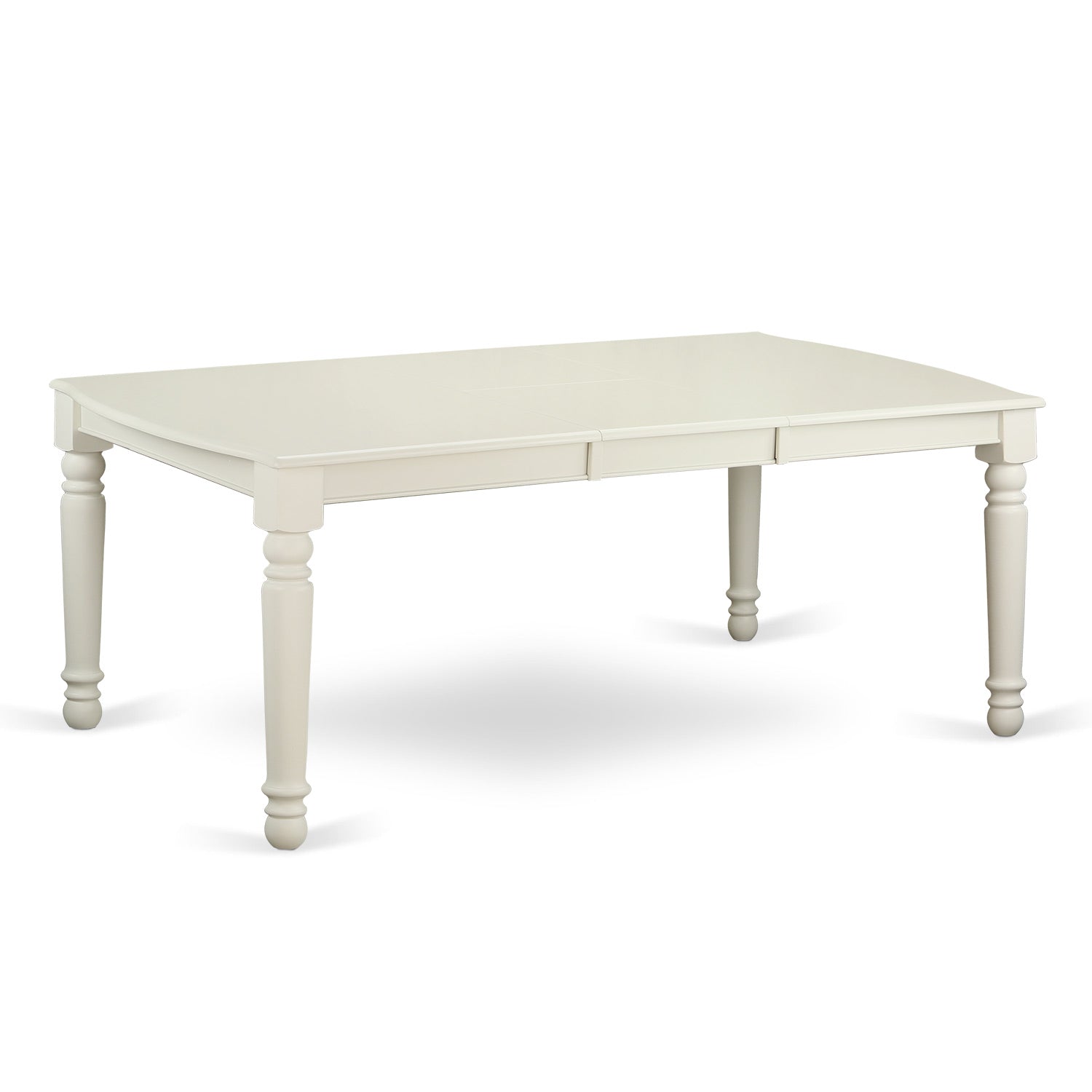DOBR5-LWH-02 5Pc Dining Set Includes a Rectangle Dinette Table with Butterfly Leaf and Four Parson Chairs with Light Beige Fabric, Linen White Finish