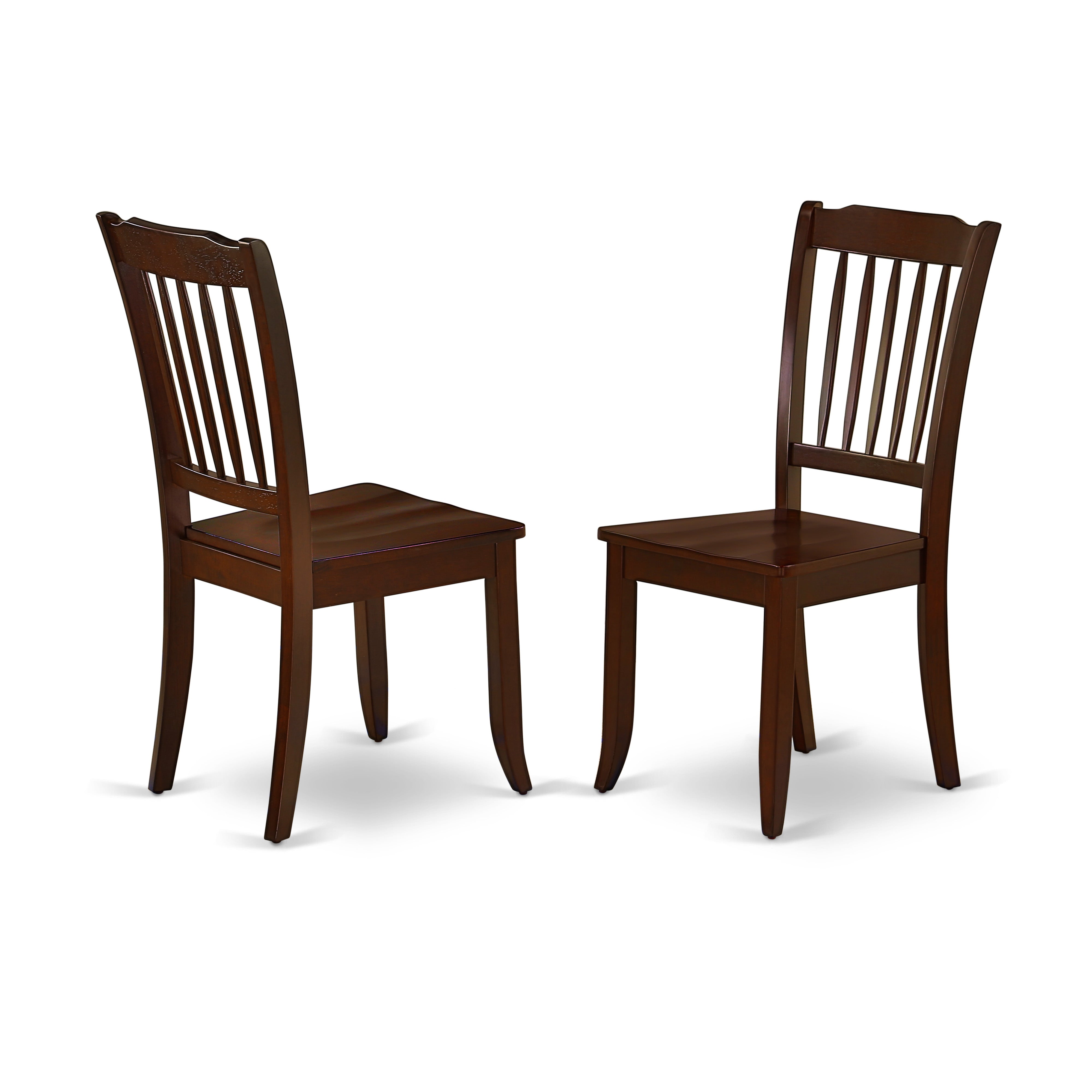 DAC-MAH-W Danbury vertical slatted back chairs in Mahogany finish