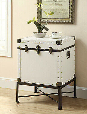 Coaster Industrial Trunk-style Accent Cabinet With Nailhead Trim White 902819