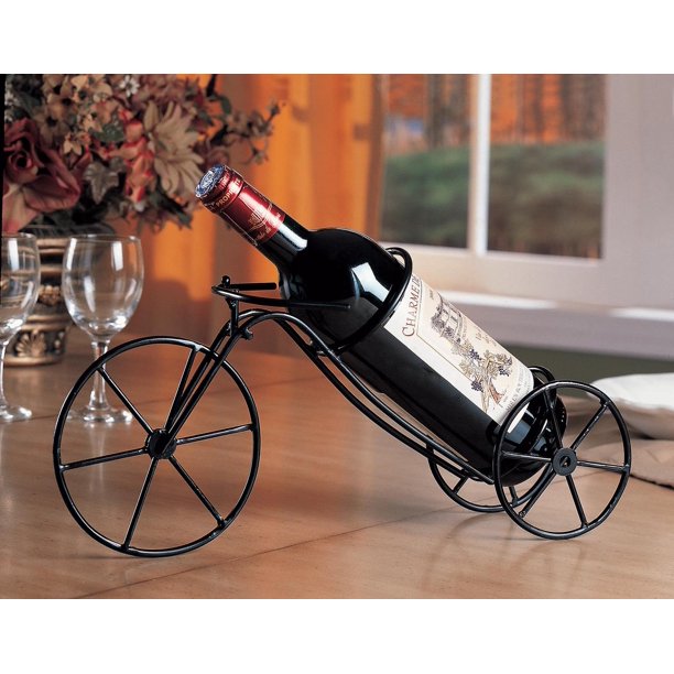 Transitional Black Bicycle Wine Rack Holder