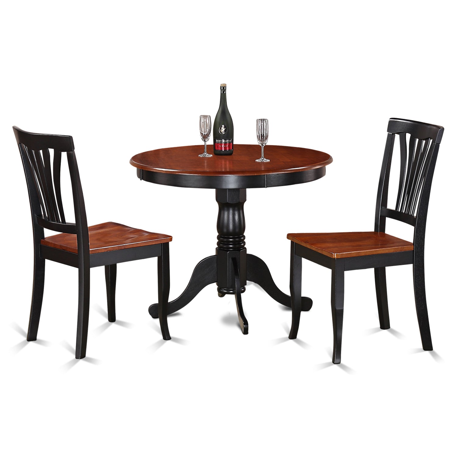 ANAV3-BLK-W 3 PC Kitchen nook Dining set-small Kitchen Table and 2 Kitchen Chairs