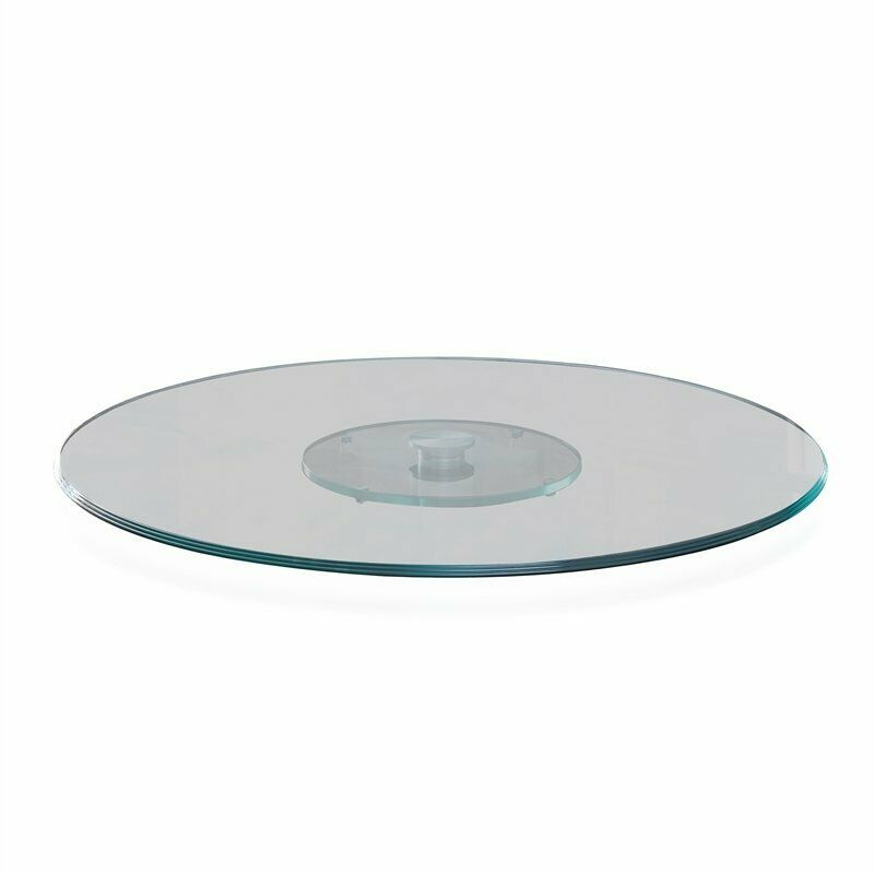 Steve Silver Avenue Clearfrost Glass Turntable Lazy Susan