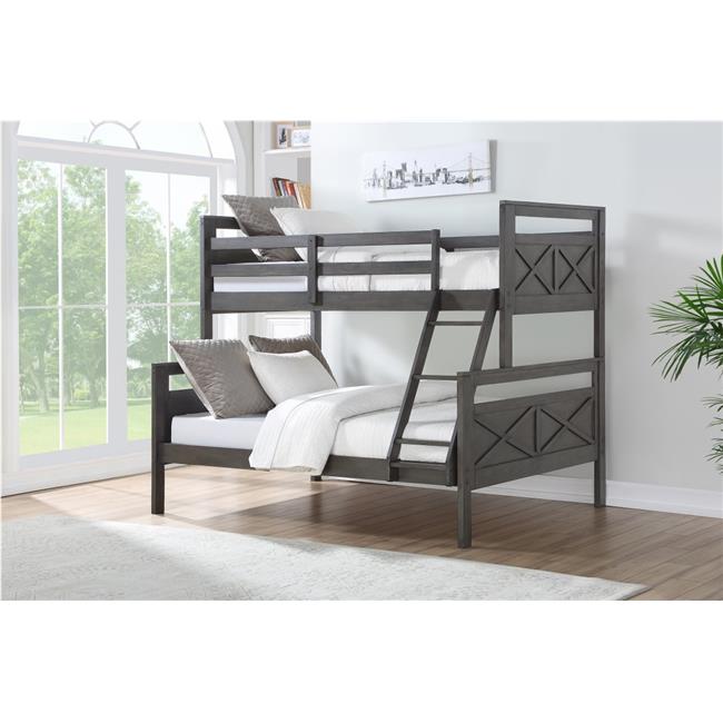 Donco Kids Wood Bunk Bed Twin-over-full, Rustic Gray