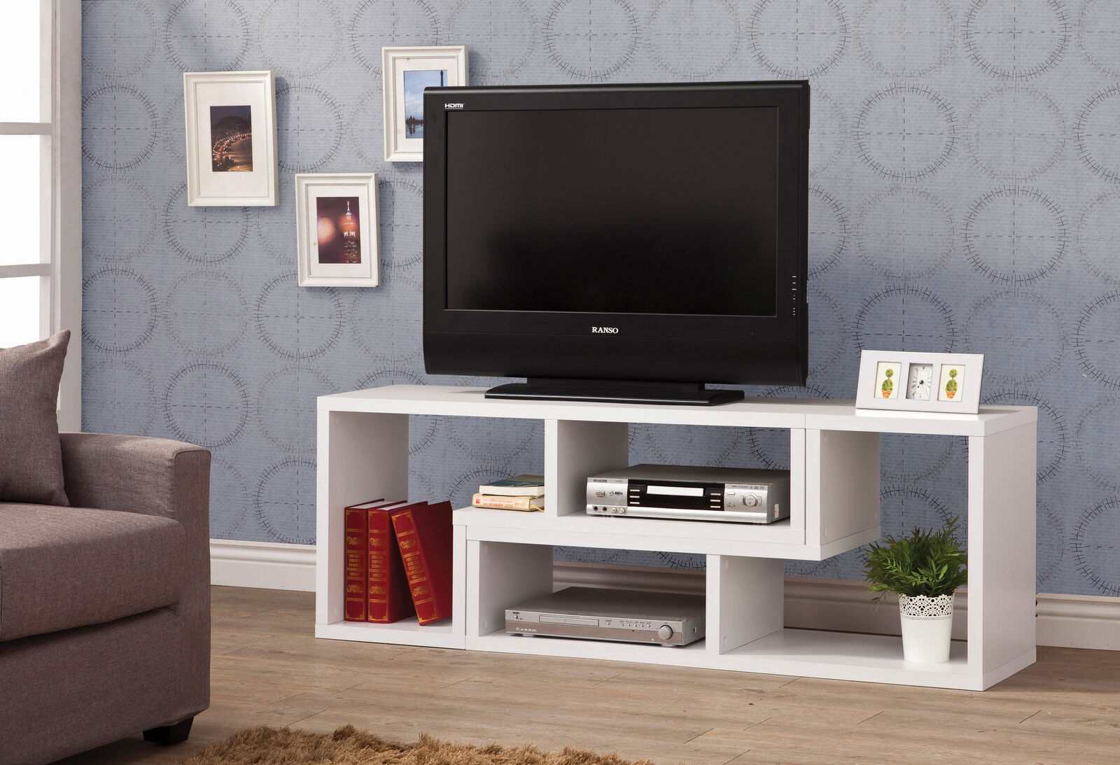 Coaster Modern Convertable Bookcase And TV Console White 800330