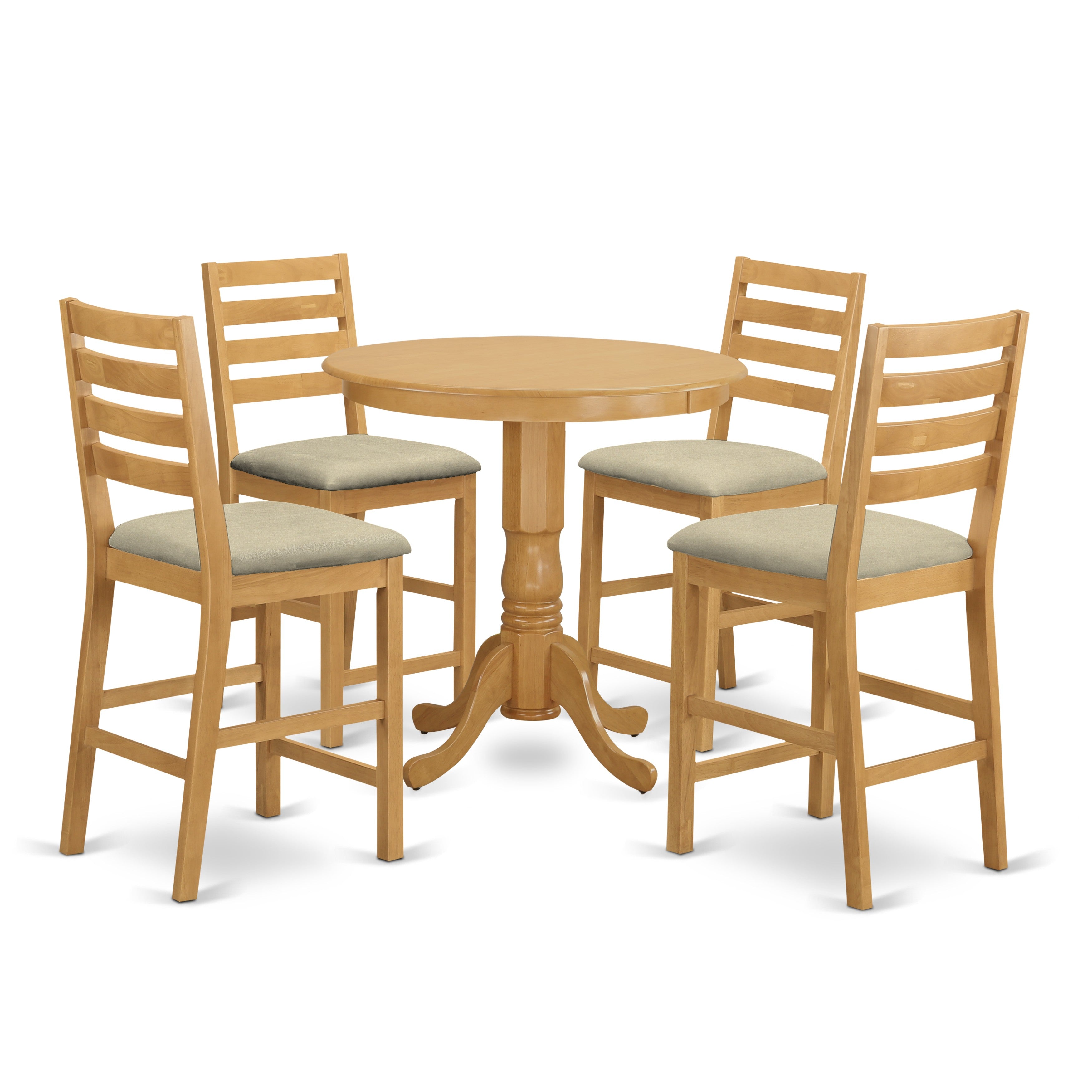 JACF5-OAK-C 5 Pc counter height Dining room set - high Table and 4 counter height Chairs.