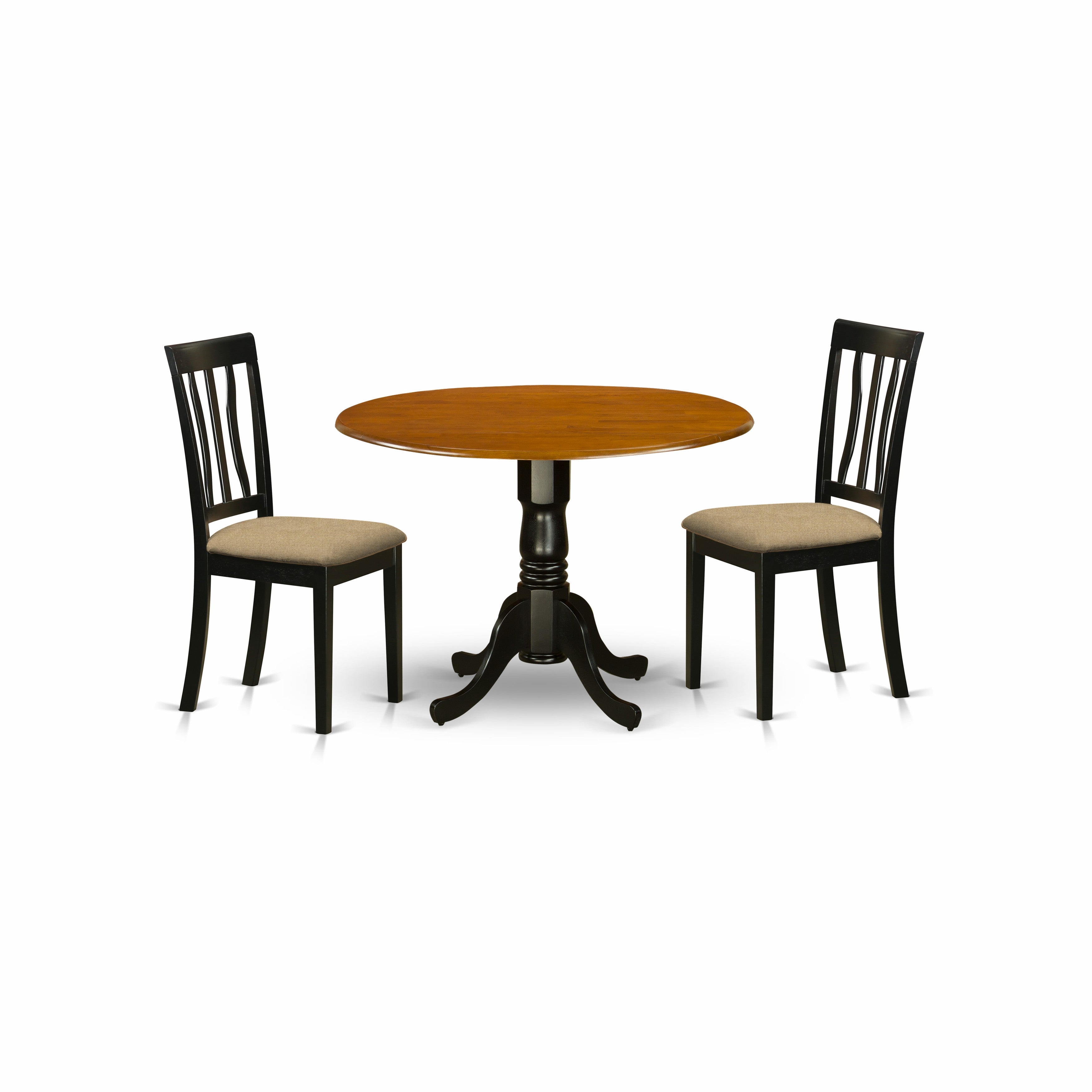 DLAN3-BCH-C Dining set - 3 Pcs with 2 Wood Chairs