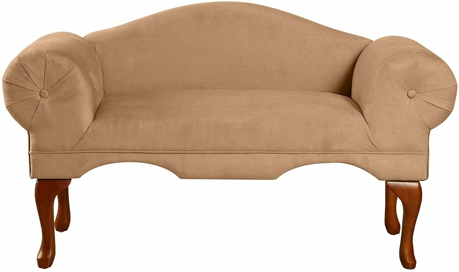 Aston Microfiber Rolled Arm with Back Bench, Beige Finish