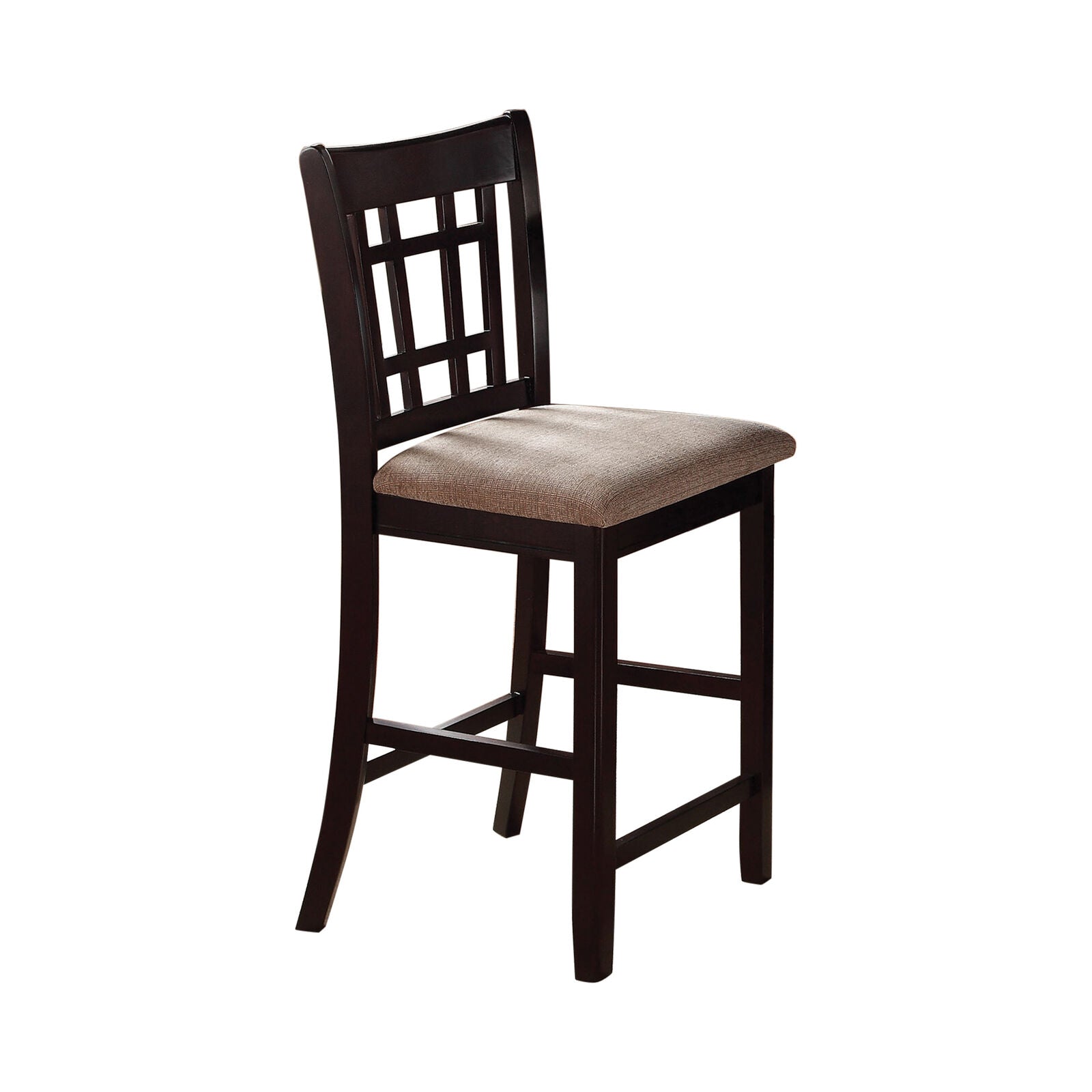 Coaster Lavon Lattice Back Counter Stools Tan And Espresso (Set Of 2) 105279