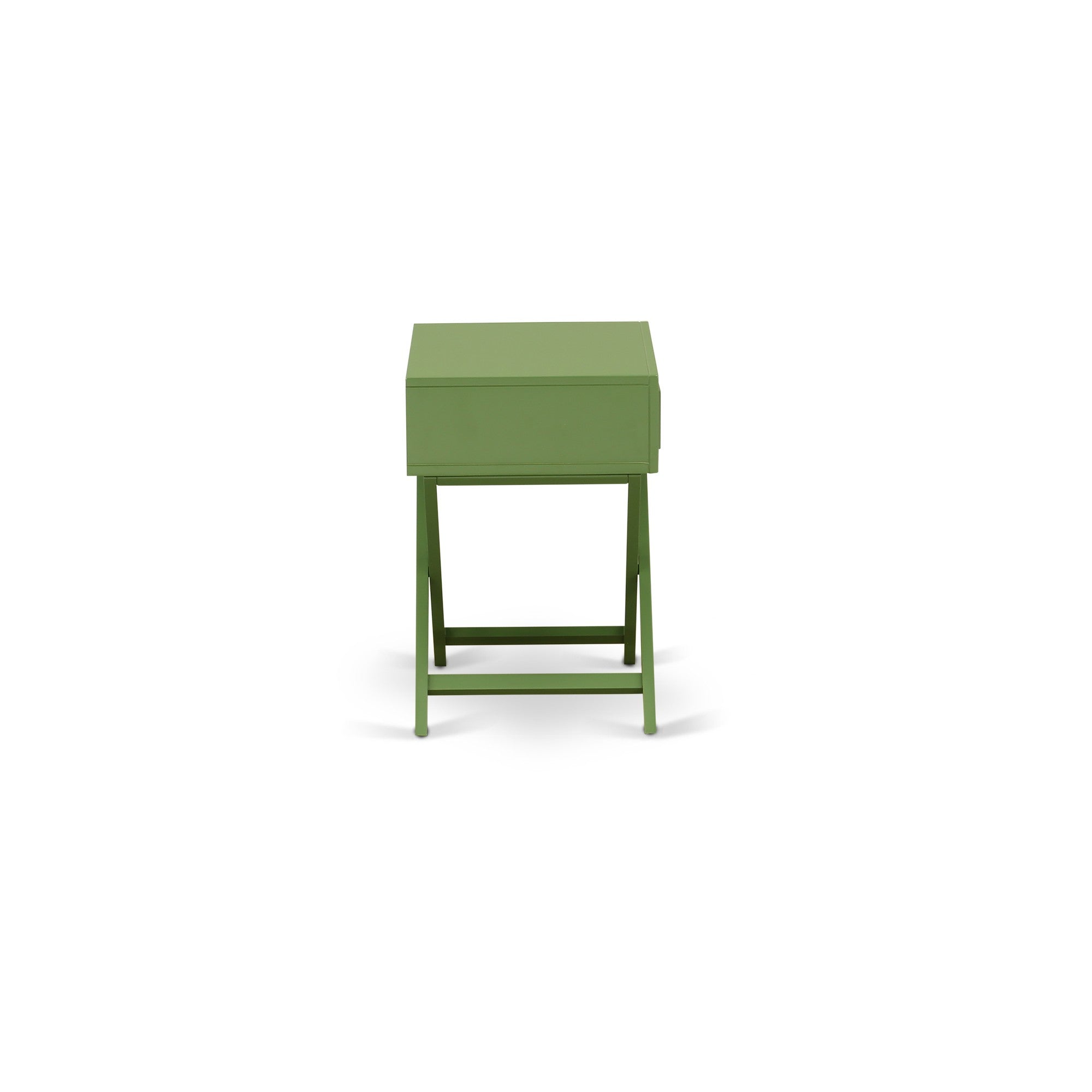 Hamilton Square Night Stand End Table With Drawer in Clover Green Finish