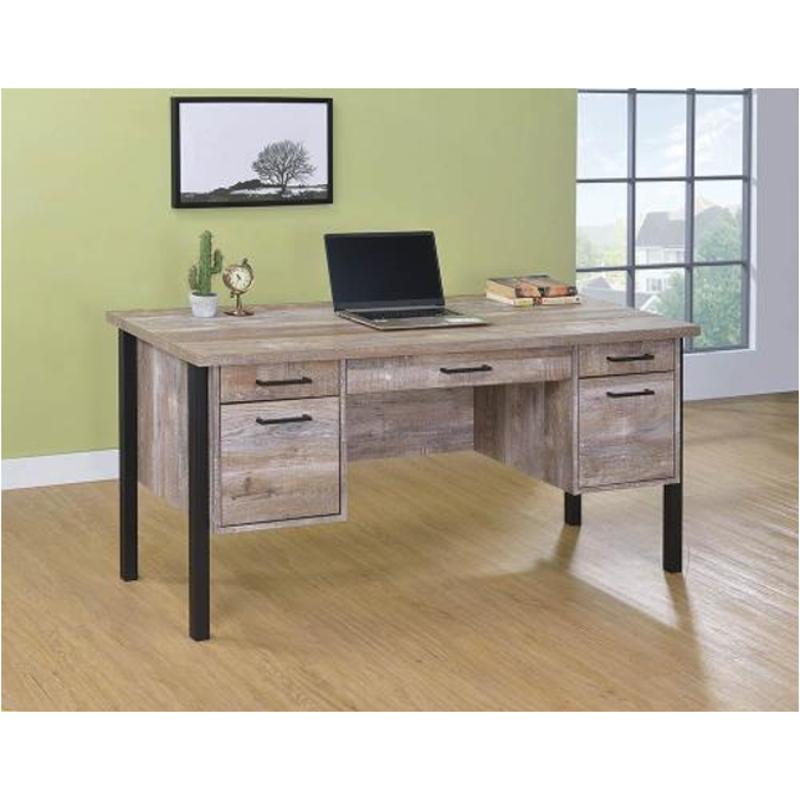 Samson 4-drawer Office Desk Weathered Oak