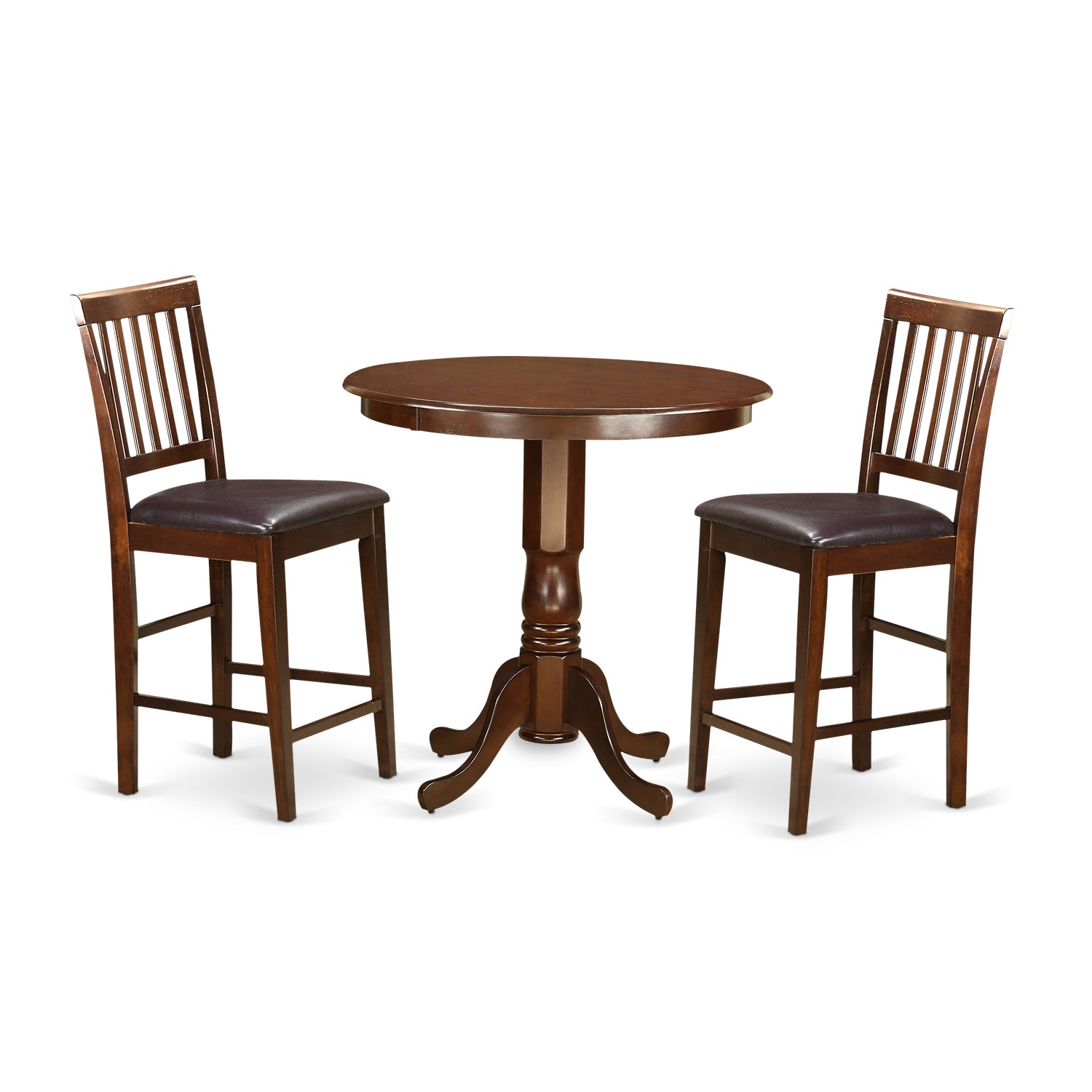 JAVN3-MAH-LC 3 PC pub Table set-pub Table and 2 counter height Chairs