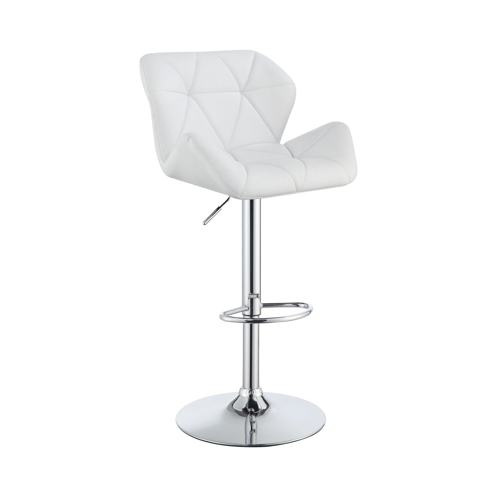 Contemporary White Adjustable Counter Bar Height Pub Stools, Set of Two 100424