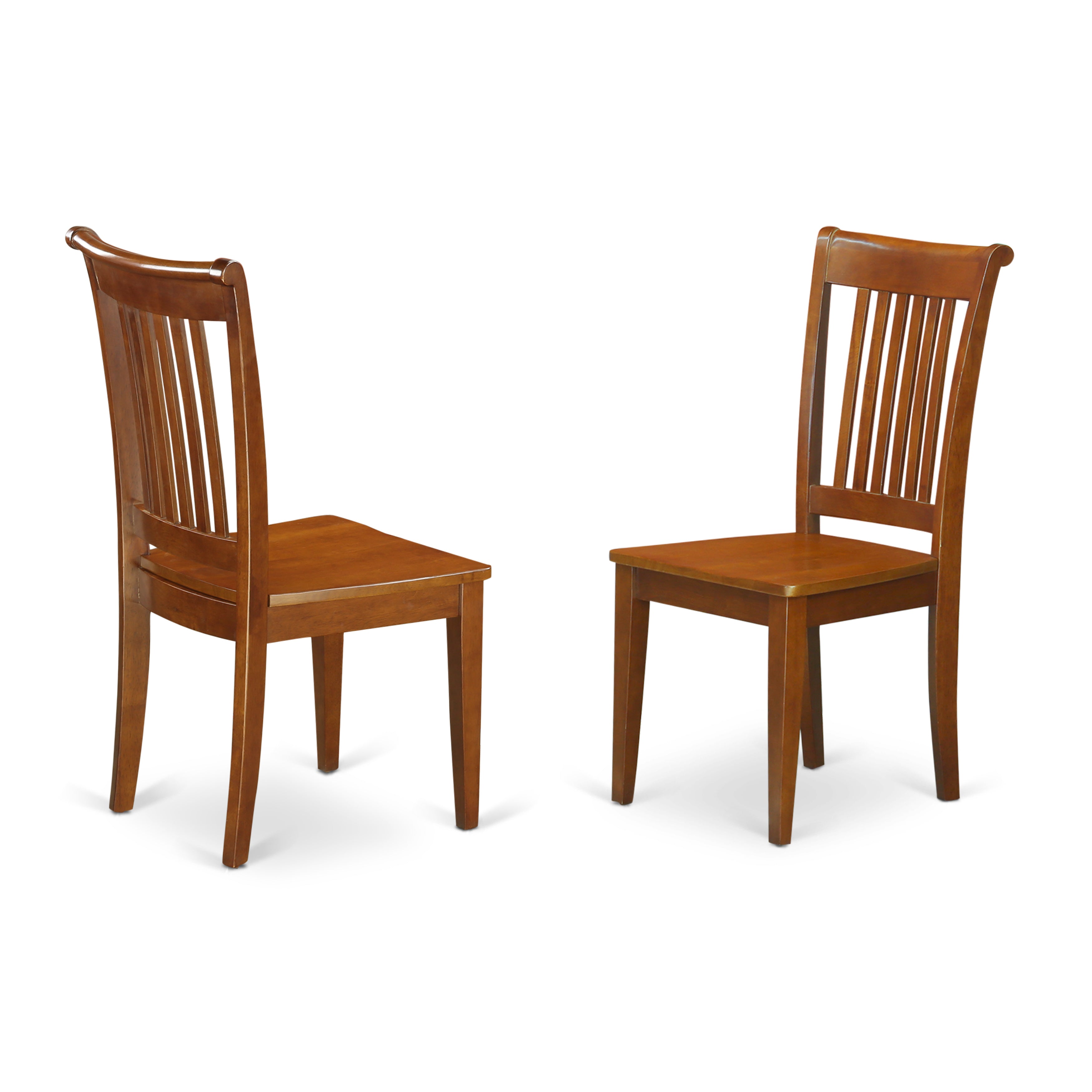 AVPO5-SBR-W 5 Pc Avon with Leaf and 4 Wood Chairs in Saddle Brown