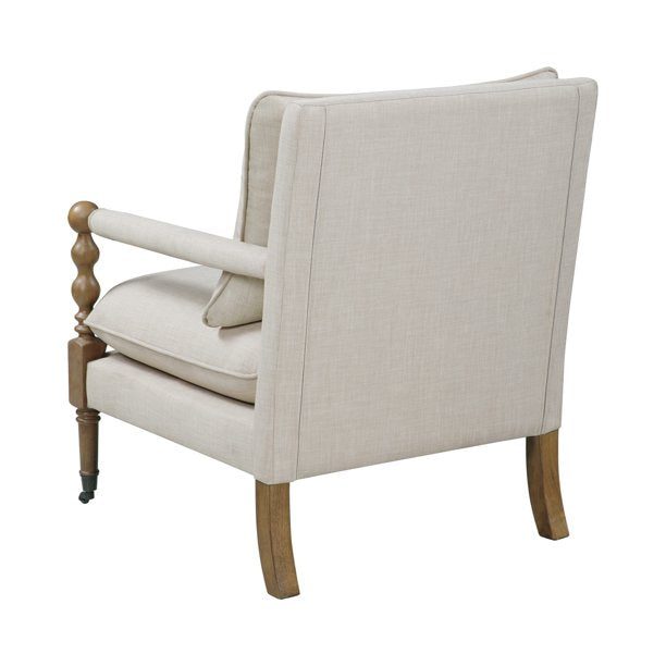 Dempsy Upholstered Accent Chair with Casters Beige