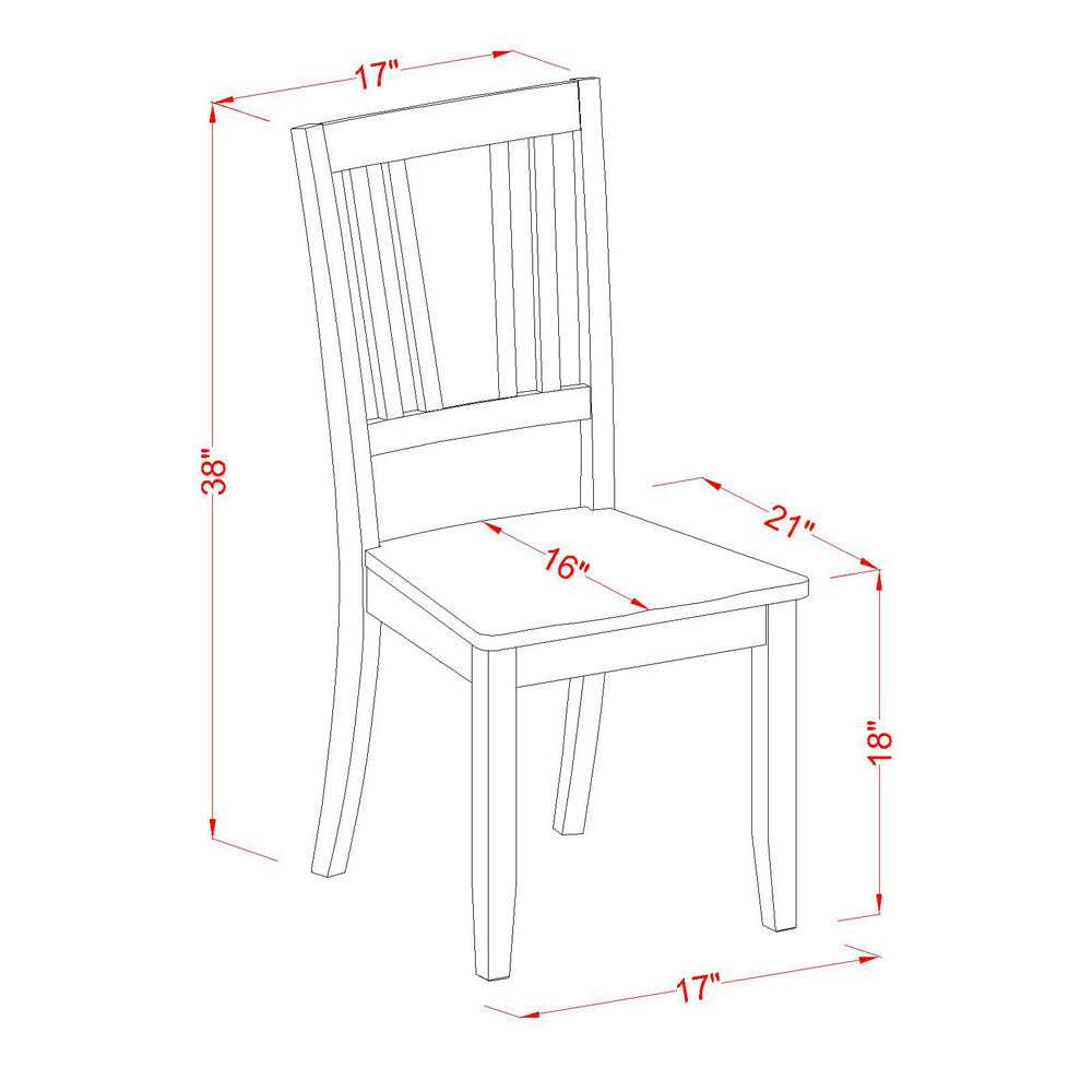 DUC-BLK-W Dudley Dining Chair with Wood Seat in Black Finish