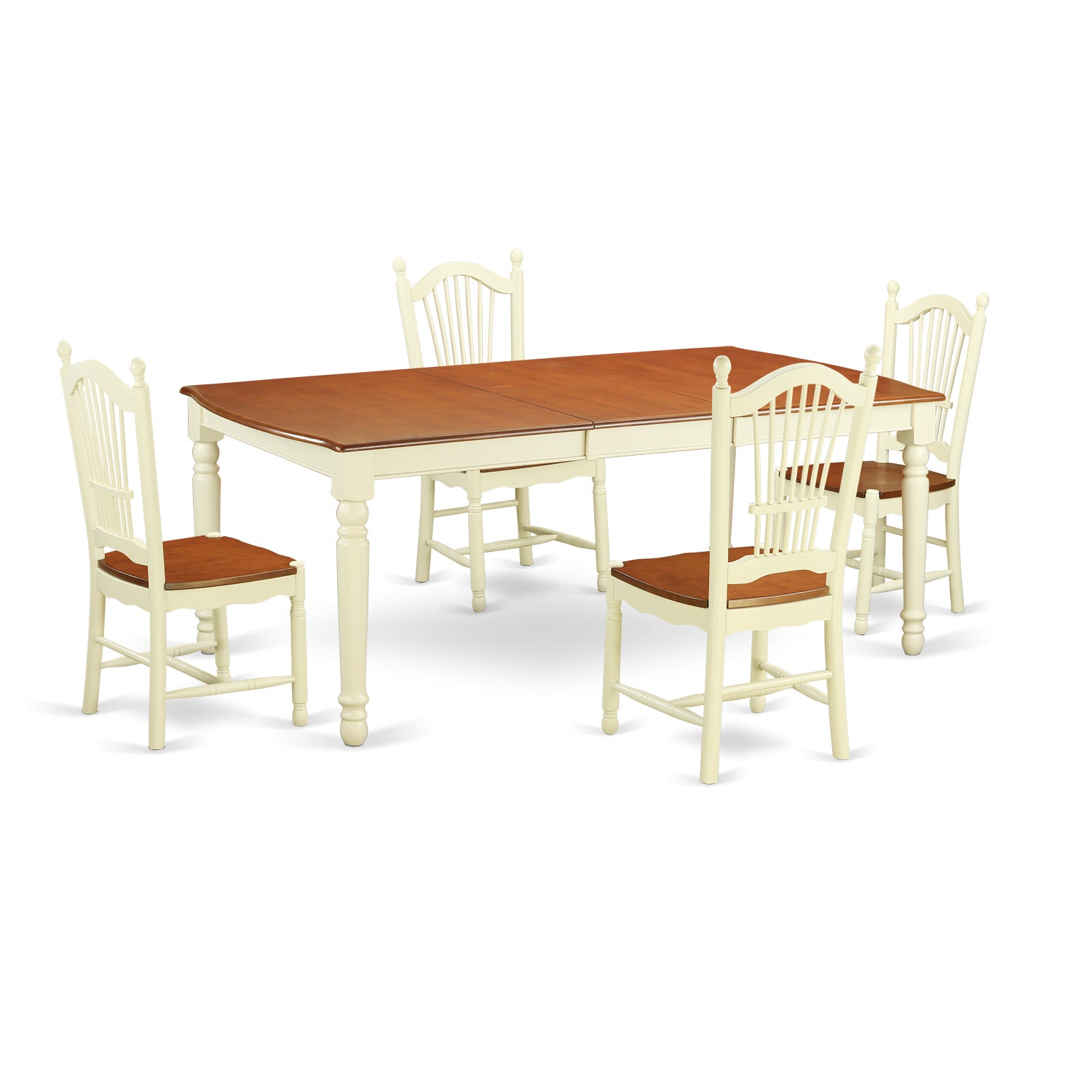DOVE5-WHI-W 5 Pc Dinette set for 4-Dining Table and 4 Kitchen Dining Chairs