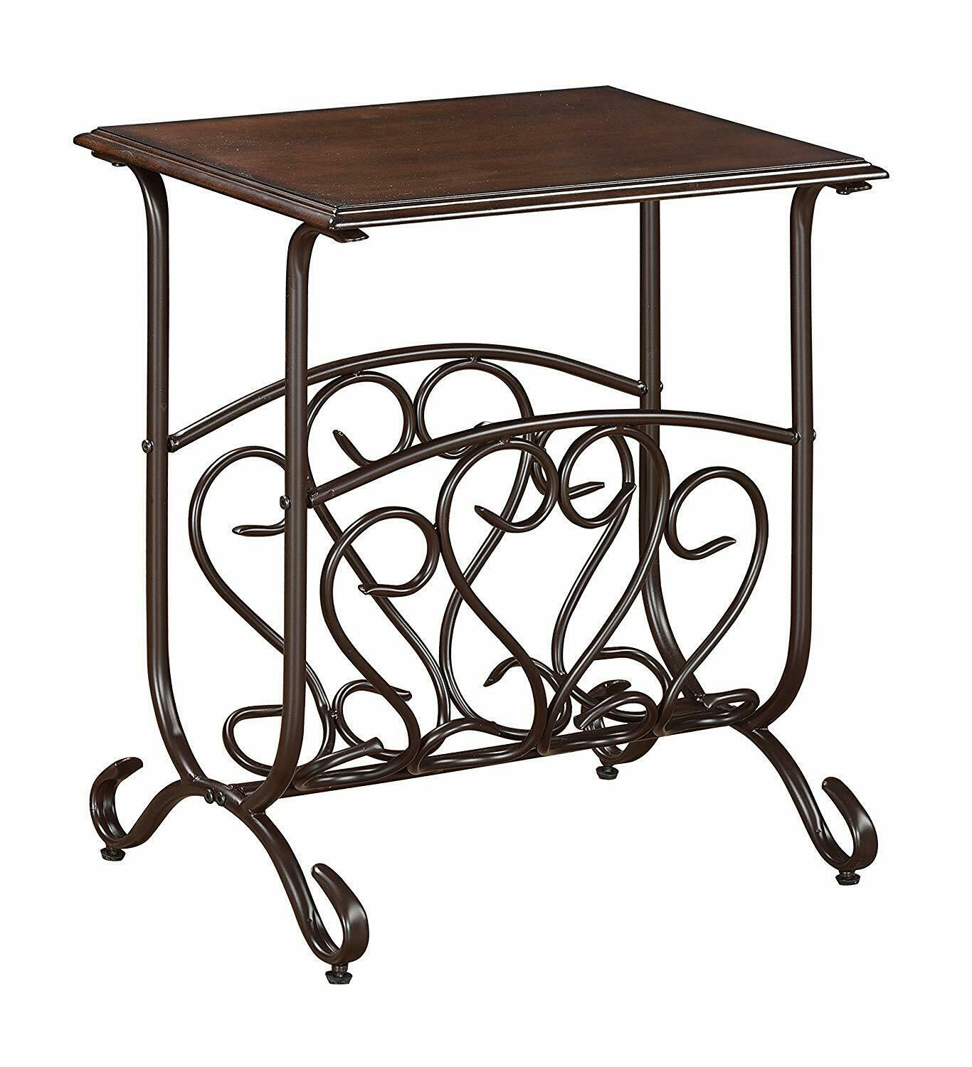 Glenwood Intriguing Chairside Magazine Rack Accent Table 7913