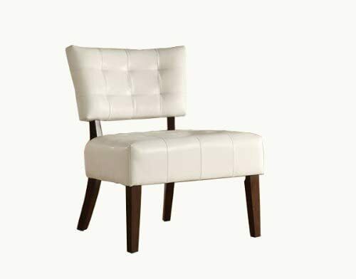 Faux Leather Home Office Oversized Seat Accent Chair, White