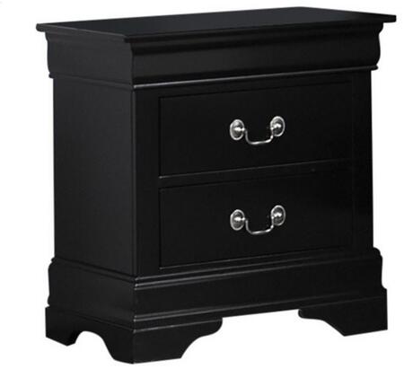 Louis Philippe Two Drawer Nightstand in Black