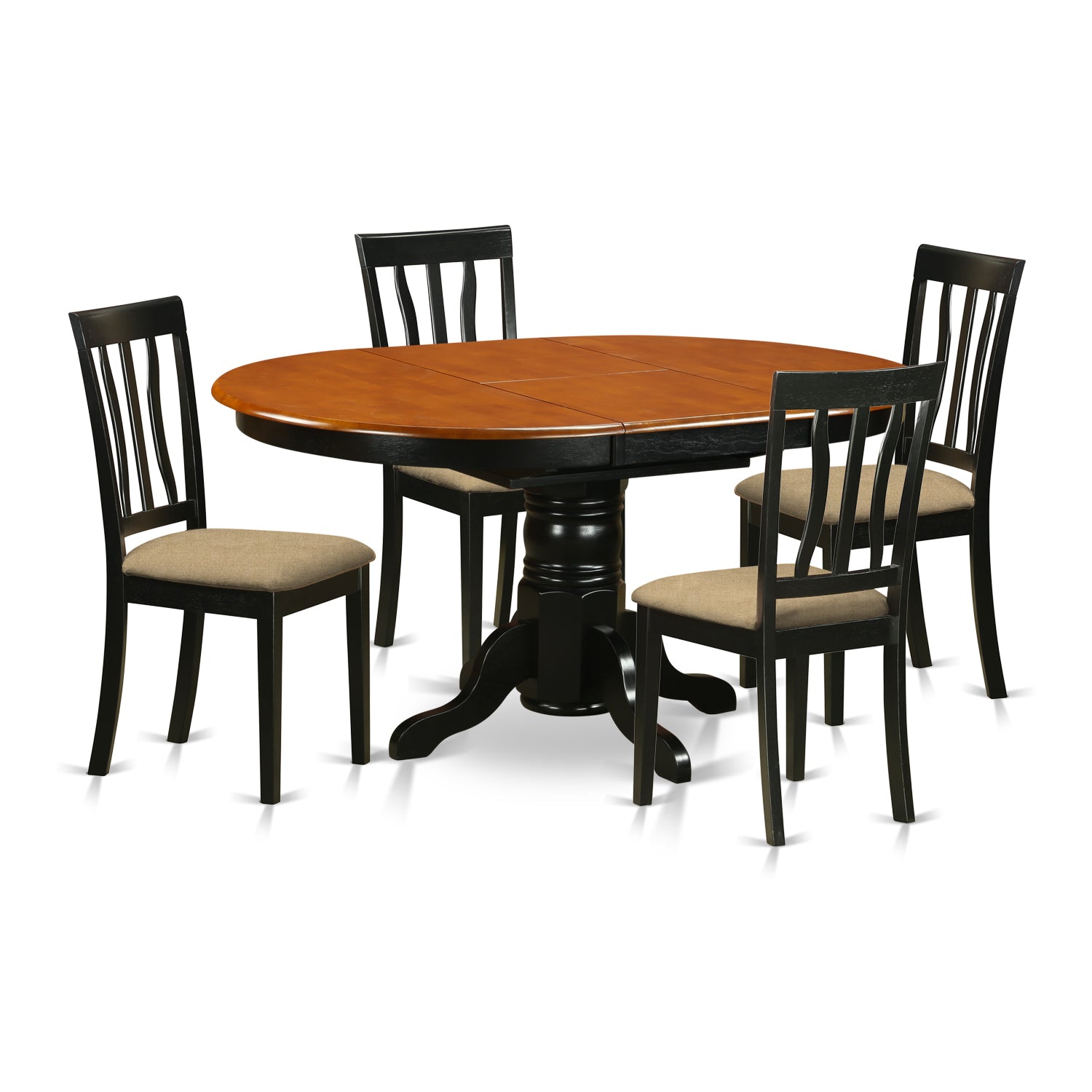 AVAT5-BLK-C 5 Pc Dining room set with 4 cusion chairs