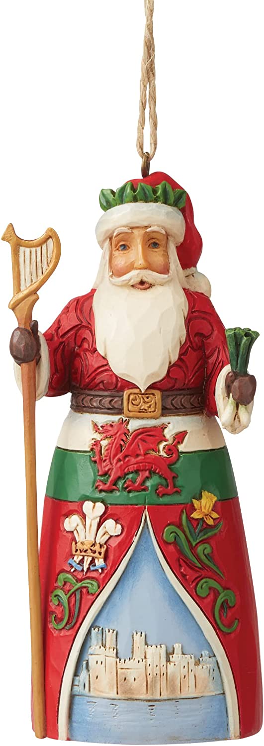 Jim Shore Heartwood Creek Christmas Around The World Welsh Santa Hanging Ornament