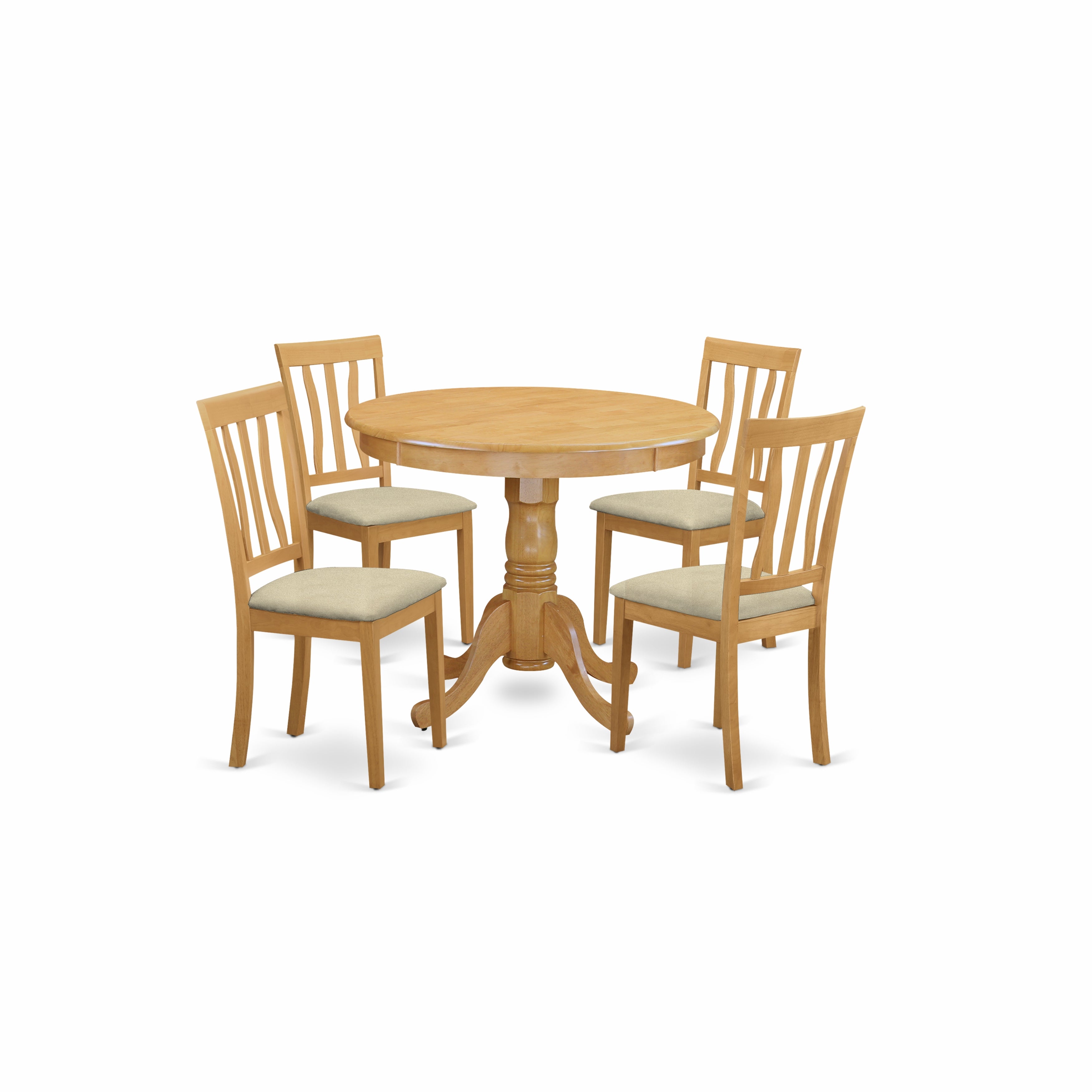 ANTI5-OAK-C 5 Pc Kitchen nook Dining set-small Kitchen Table and 4 Dining Chairs