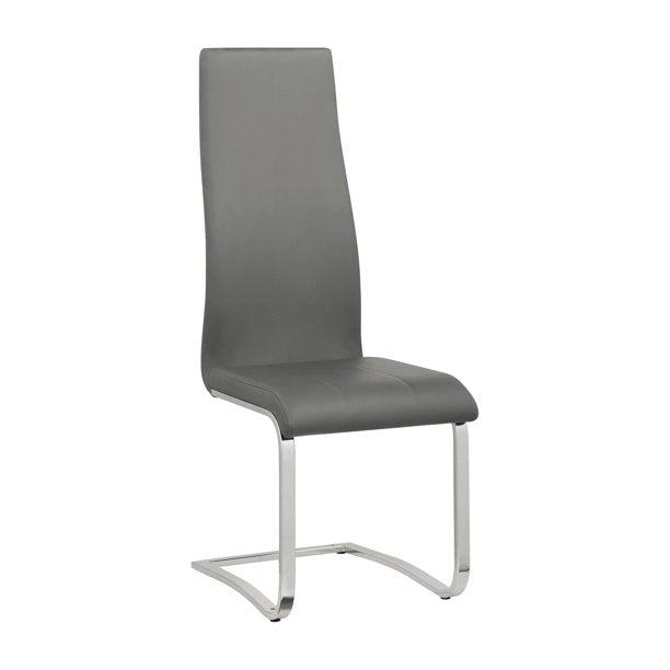 Upholstered Anges High Back Dining Chairs Grey And Chrome (Set Of 4)