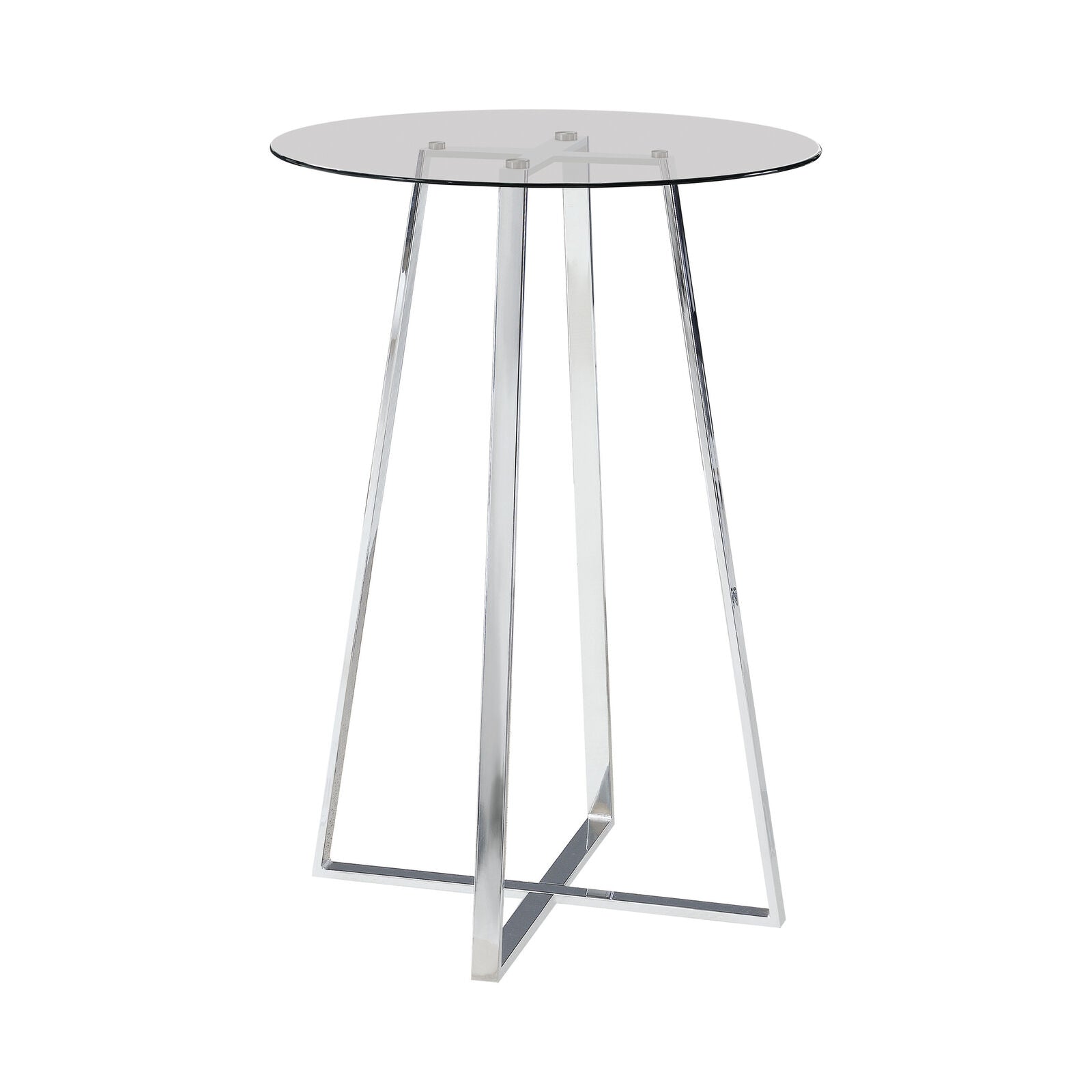 Coaster Modern Bistro Glass Top Bar Game room Table Chrome 100026