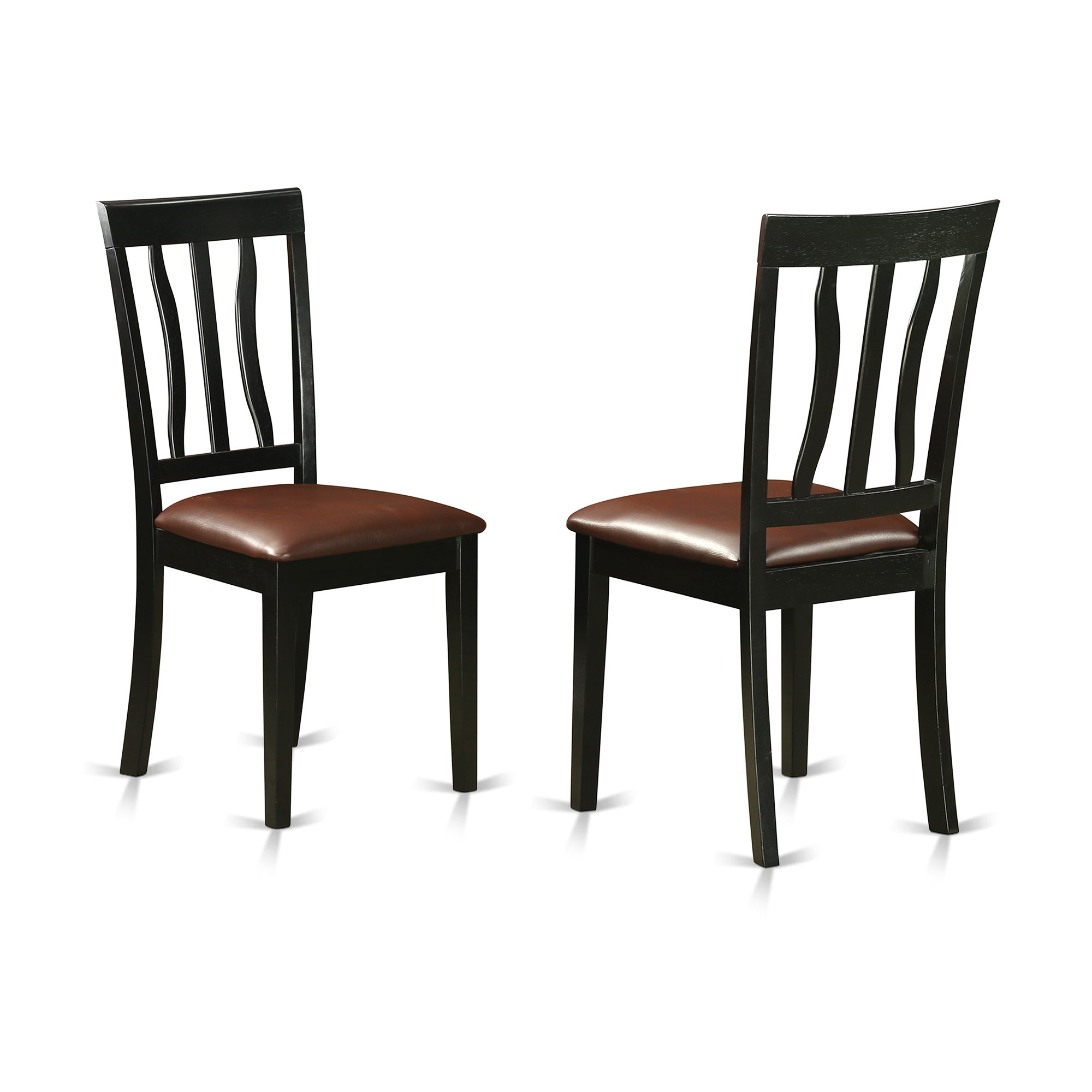 LGAN7-BCH-LC 7 Pc Table set with a Dining Table and 6 Dining Chairs in Black and Cherry