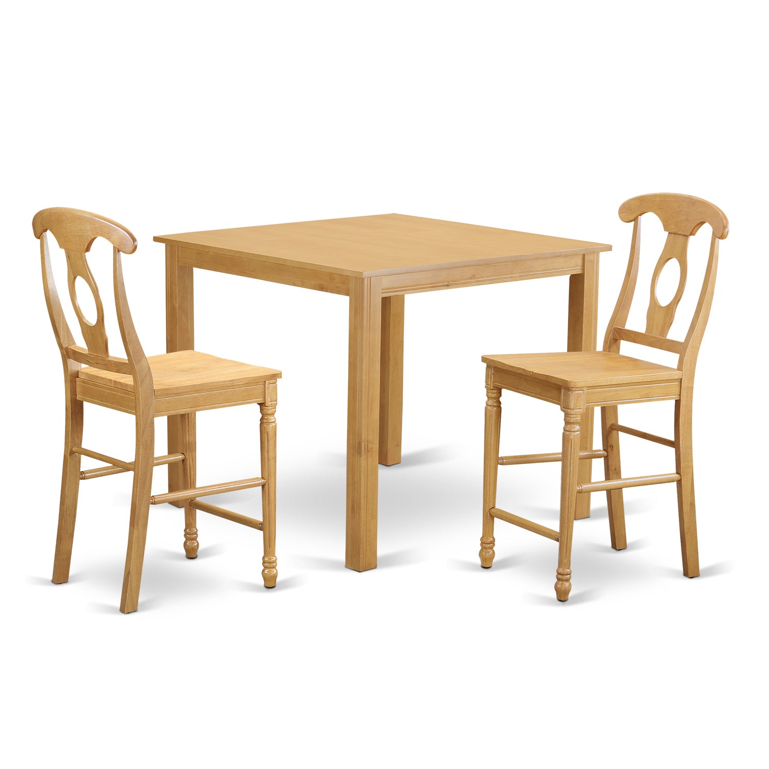 CFKE3-OAK-W 3 PC pub Table set-pub Table and 2 Dining Chairs.