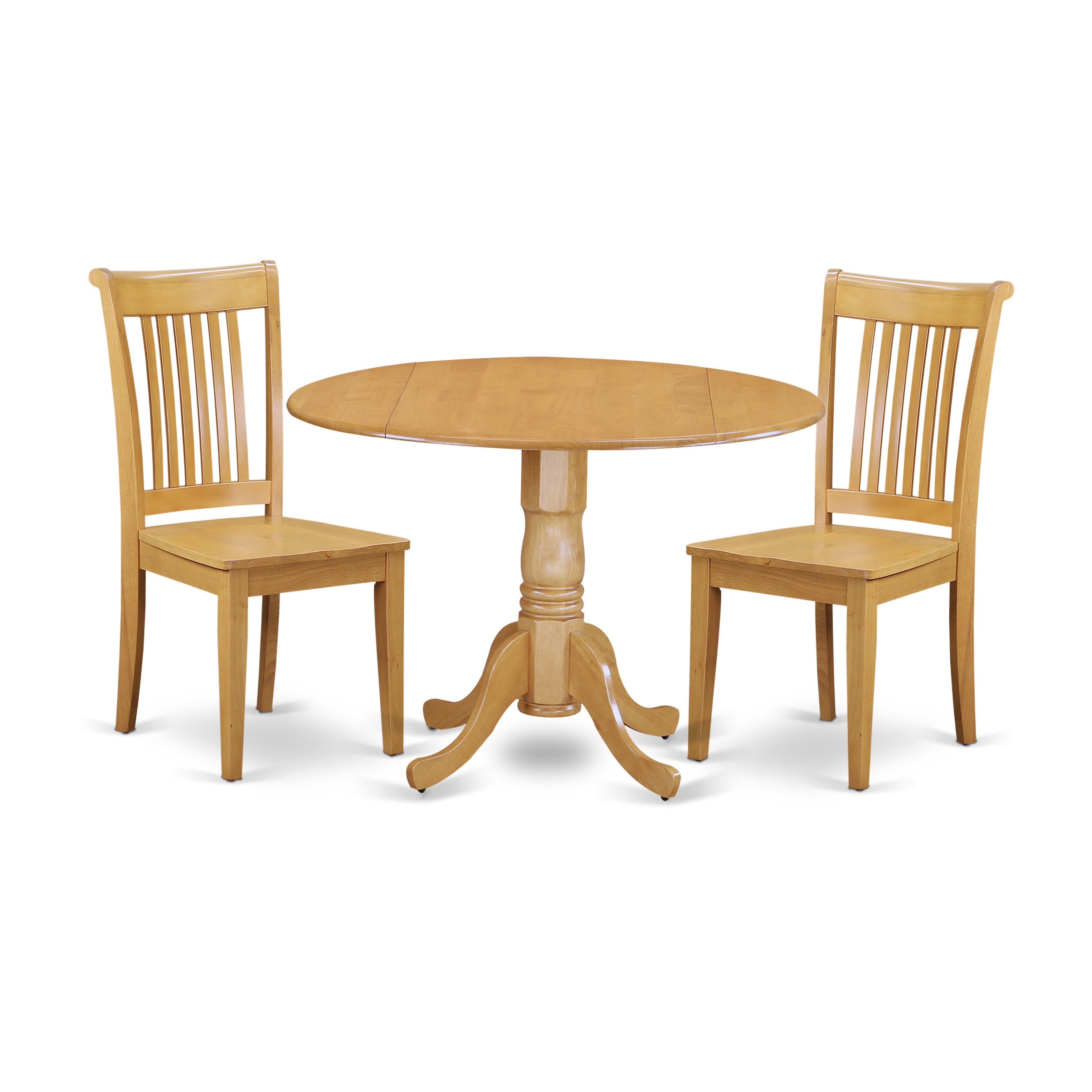 DLPO3-OAK-W 3 PC Dublin kitchen table set-Dining table and 2 Wood Seat Kitchen chairs