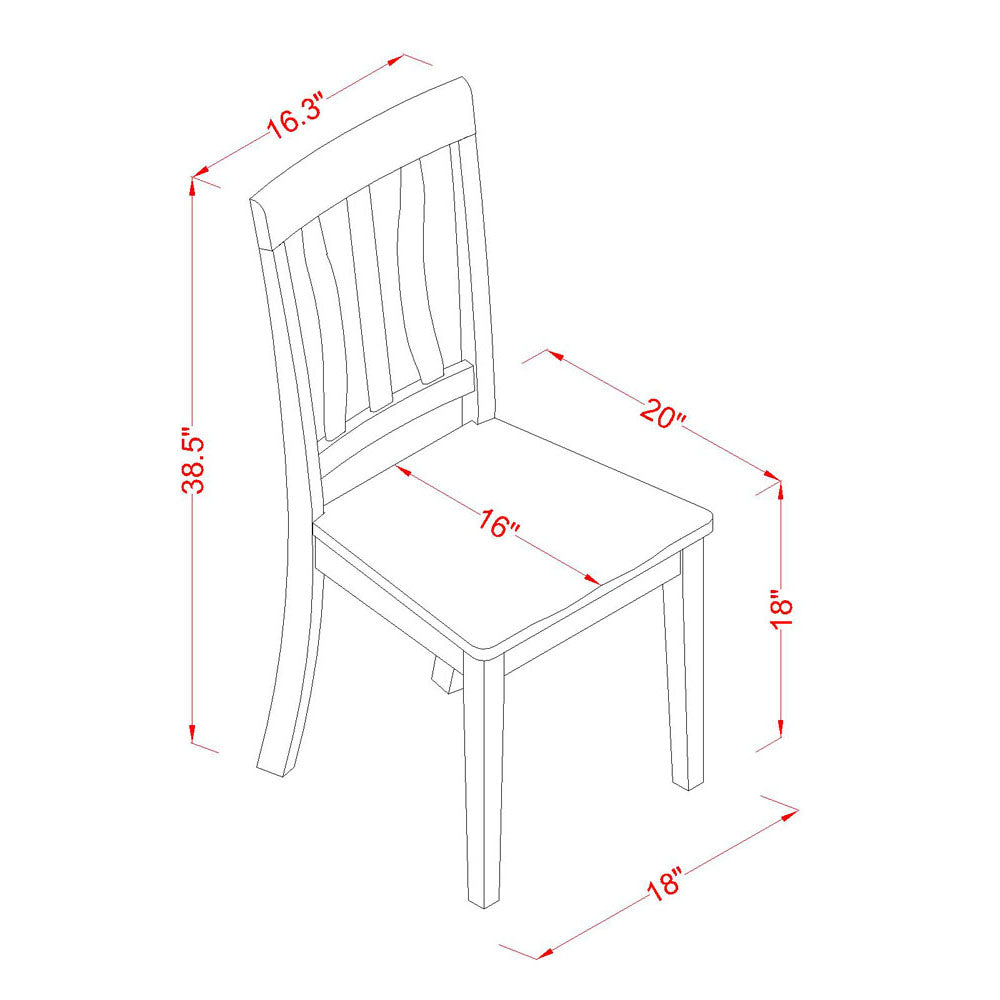 ANC-WHI-W Antique Kitchen dining Chair Wood Seat with Buttermilk and Cherry Finish