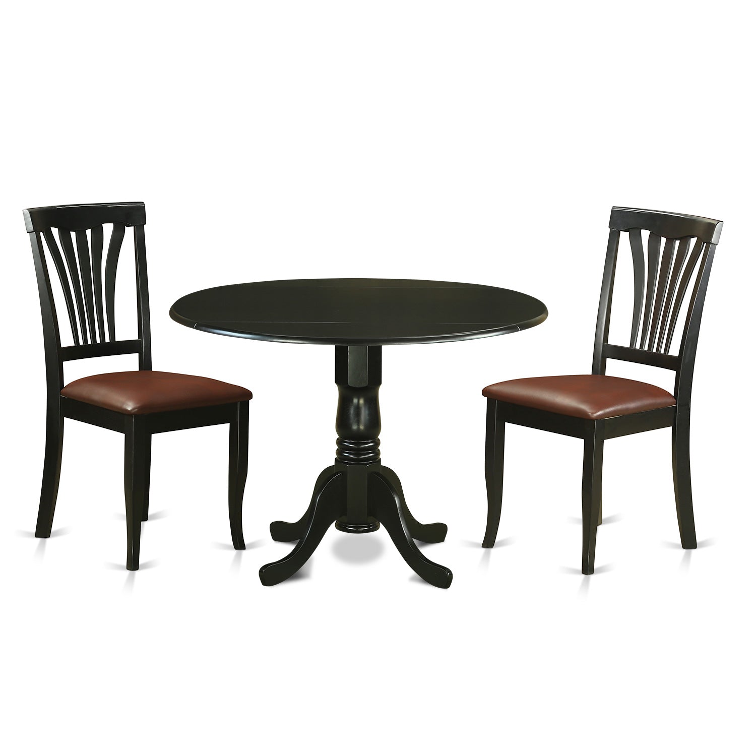 DLAV3-BLK-LC 3 Pc Kitchen nook Dining set-Dining Table and 2 Dining Chairs