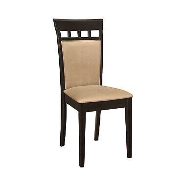 Gabriel Upholstered Back Panel Side Chairs Cappuccino And Tan (Set Of 2) 100773