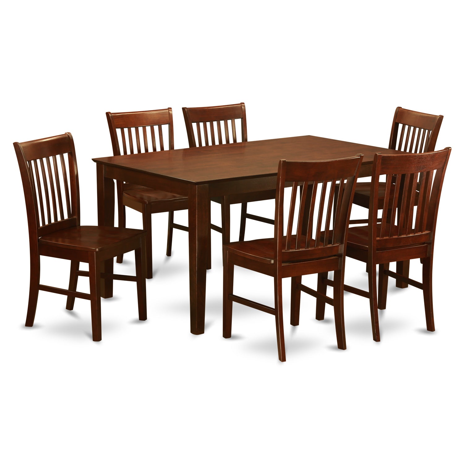 CANO7-MAH-W 7 PC Dining room set - Dinette Table and 6 Dining Chairs