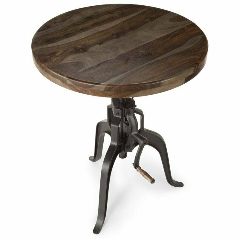 Sparrow 30-inch Round Crank Adjustable Pub Table in Russet