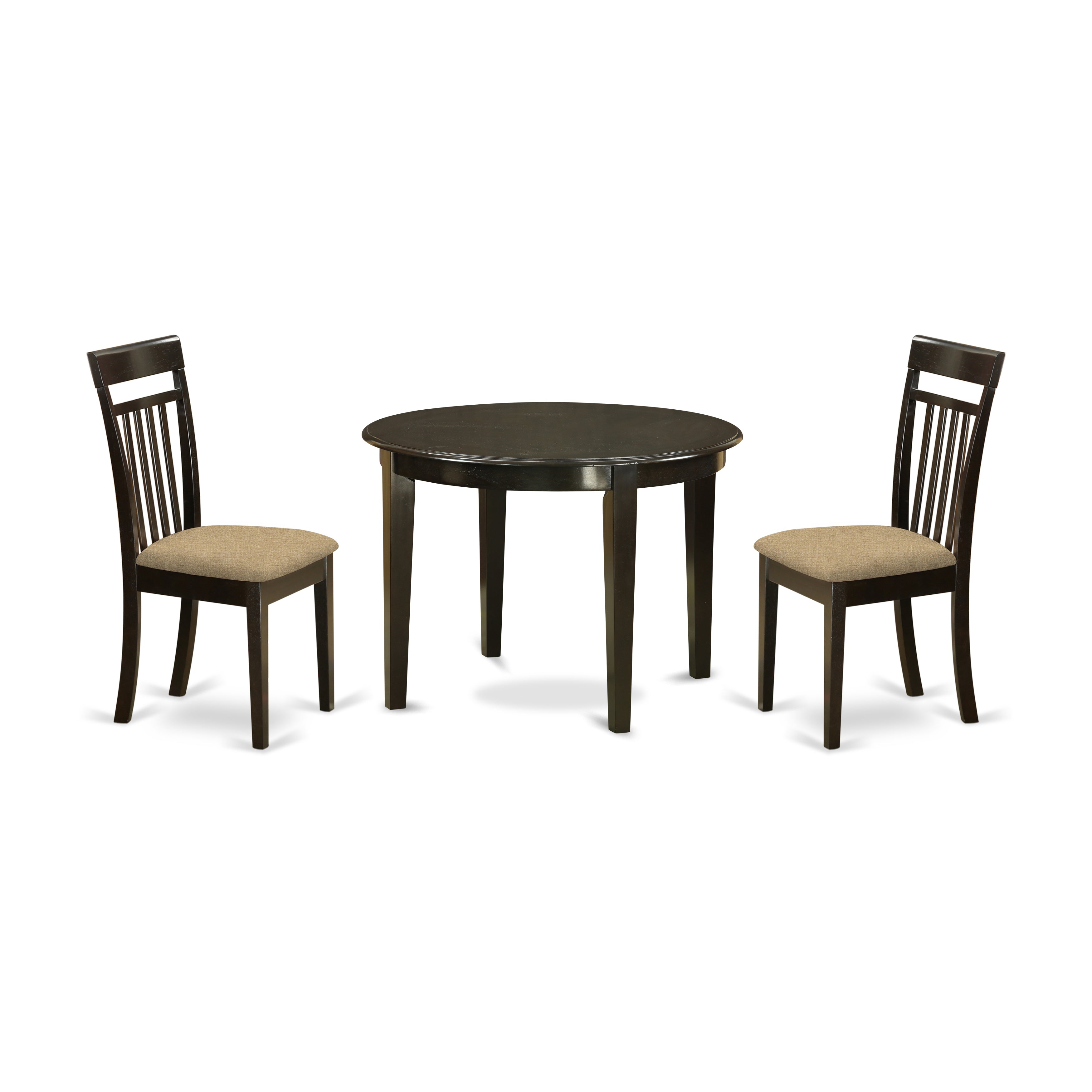 BOCA3-CAP-C 3 PC Kitchen nook Dining set-round Table and 2 Dining Chairs