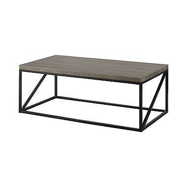 Industrial Style Wood And Metal Rectangular Coffee Table Sonoma Grey