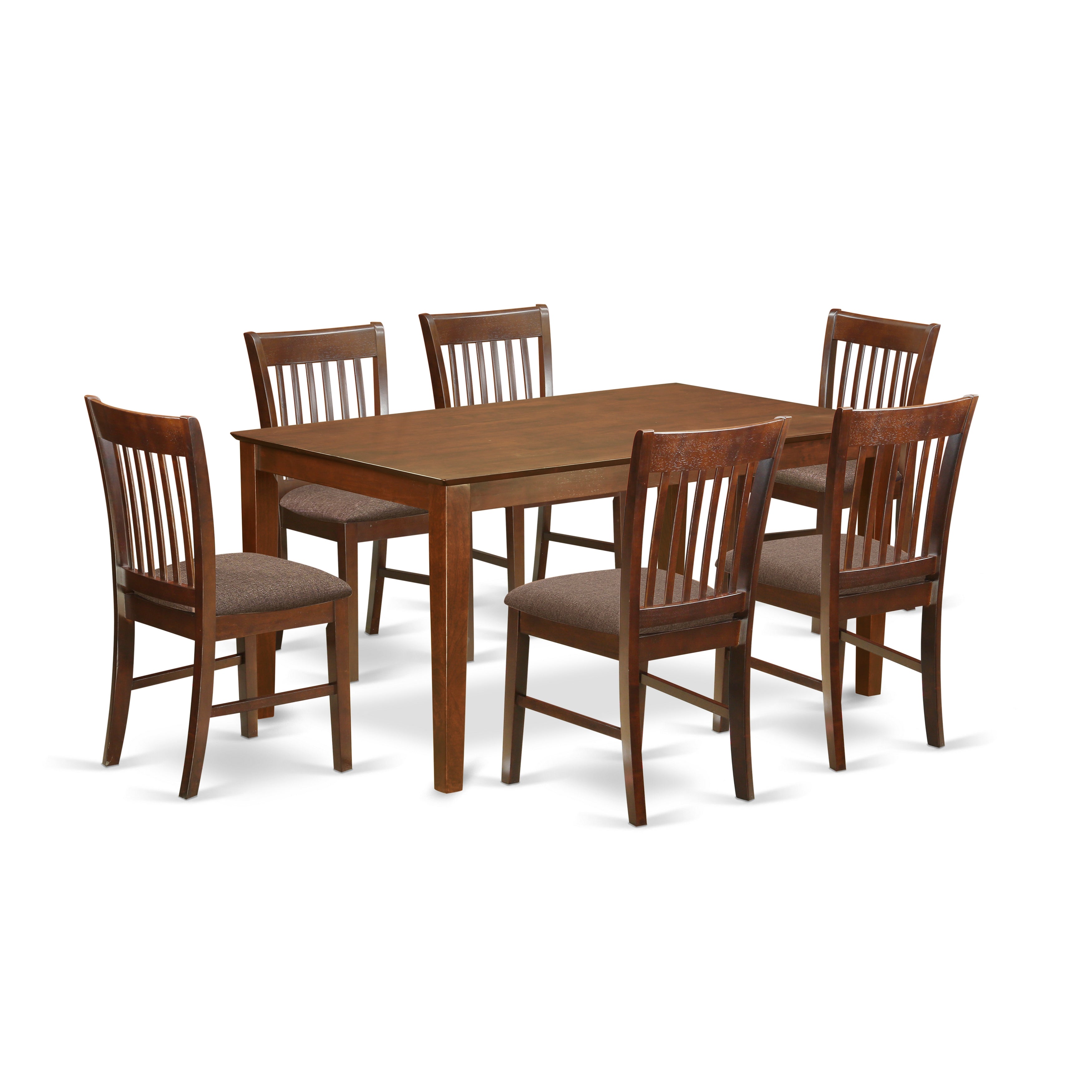 CANO7-MAH-C 7 PC Dining room set-Dining Table and 6 Dining Chairs