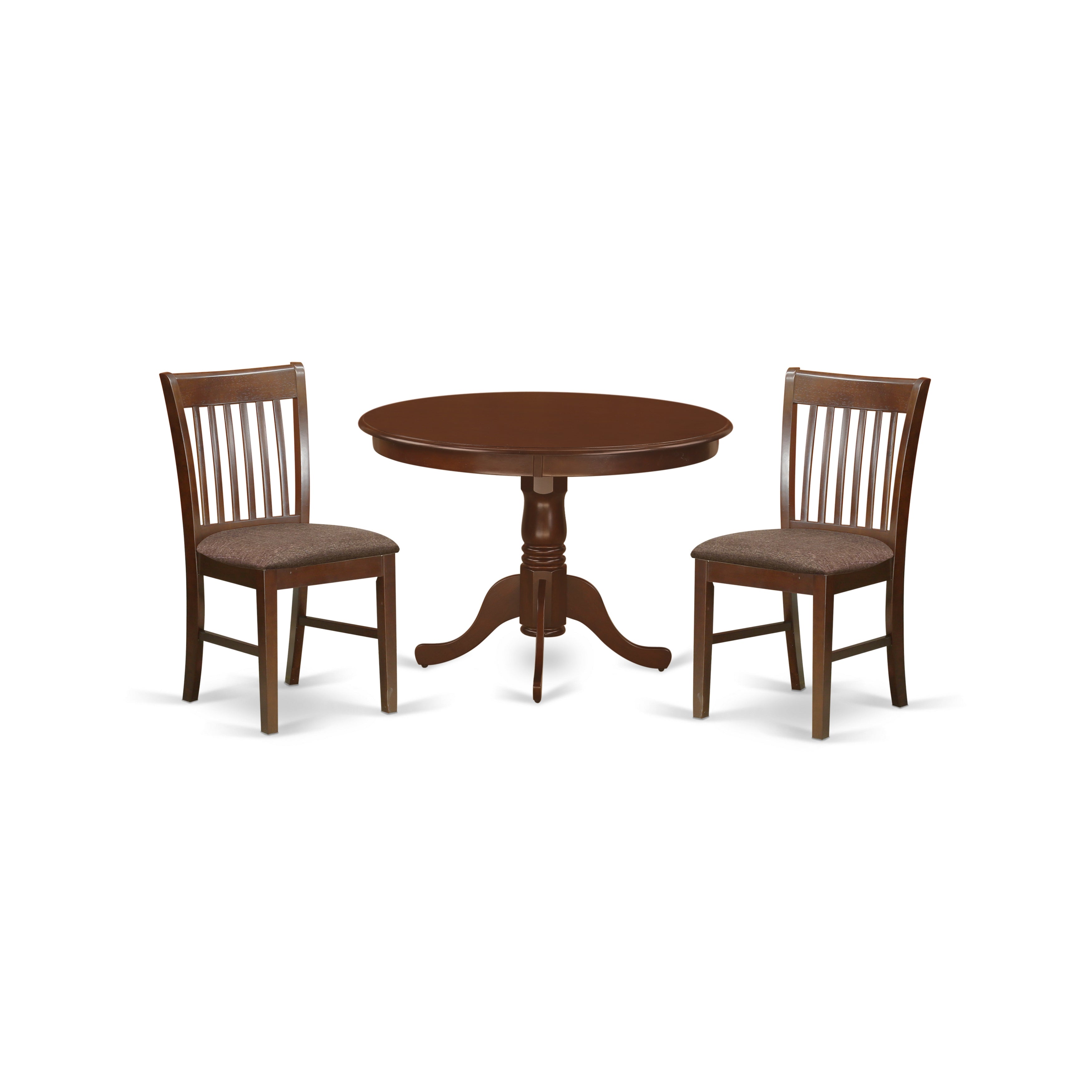 HLNO3-MAH-C 3 Pc set with a Kitchen Table and 2 Dinette Chairs in Mahogany